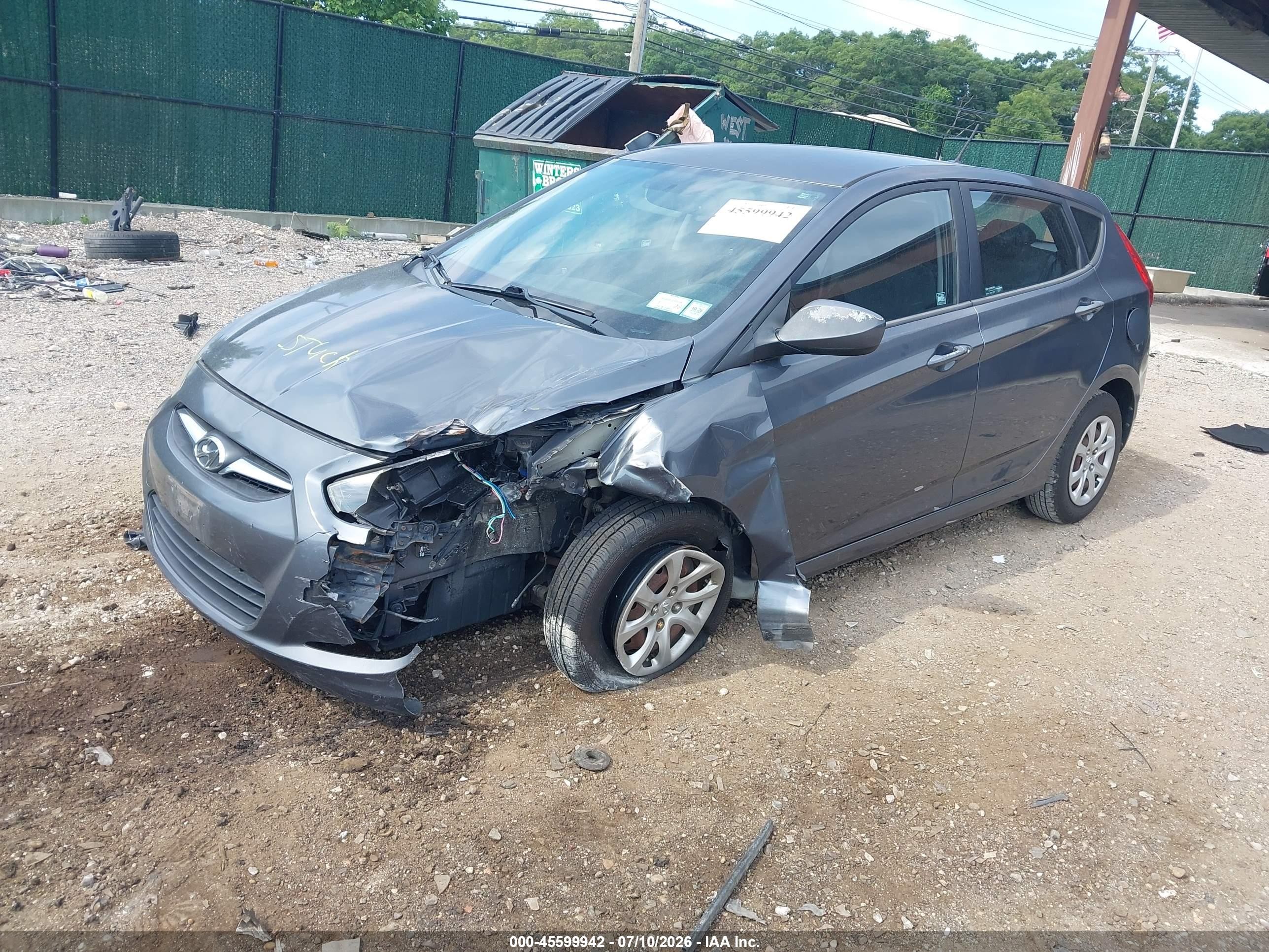 2013 Hyundai Accent Gs Gray vin: KMHCT5AE9DU090089