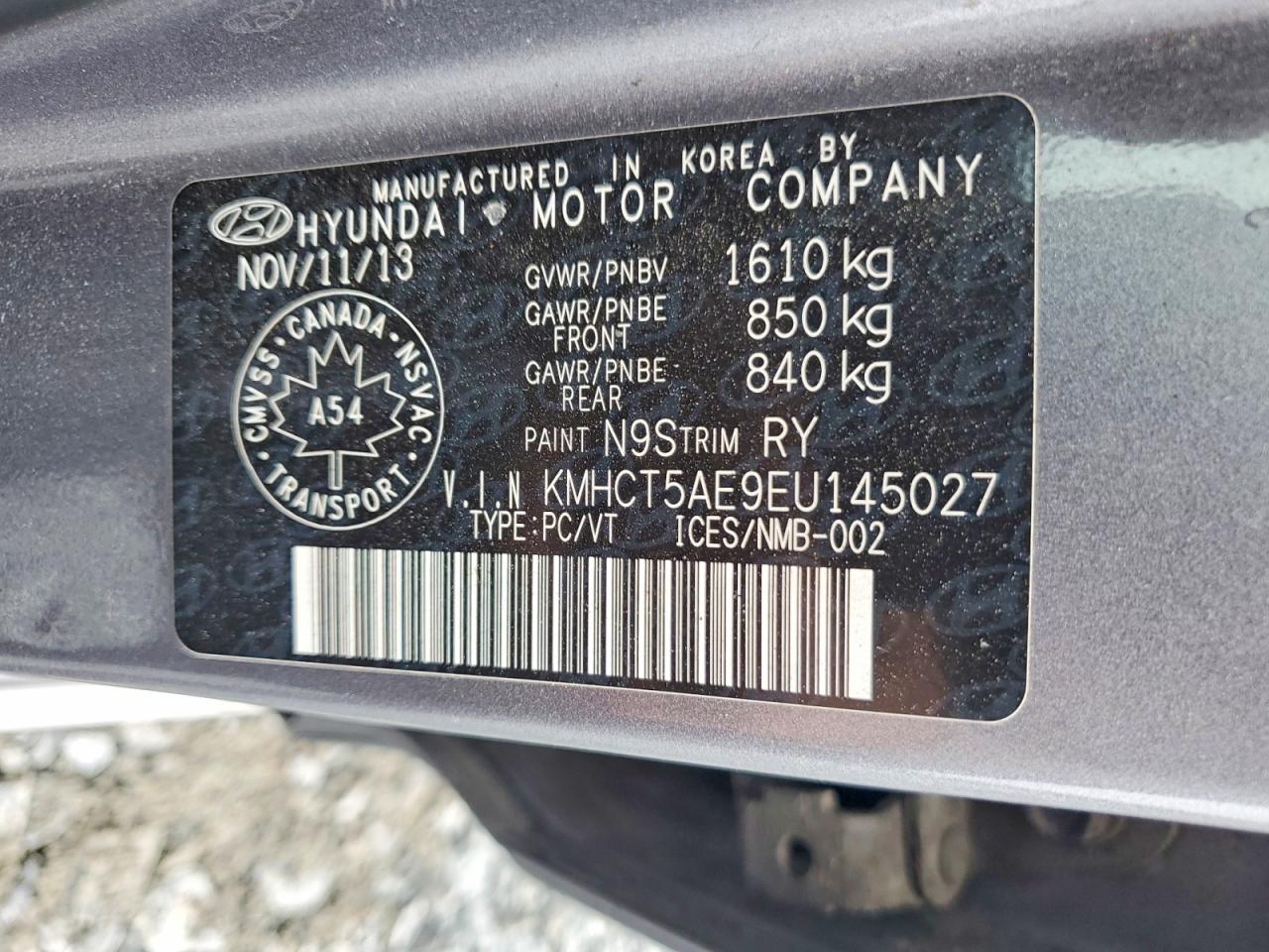2014 Hyundai Accent Gs Gray vin: KMHCT5AE9EU145027