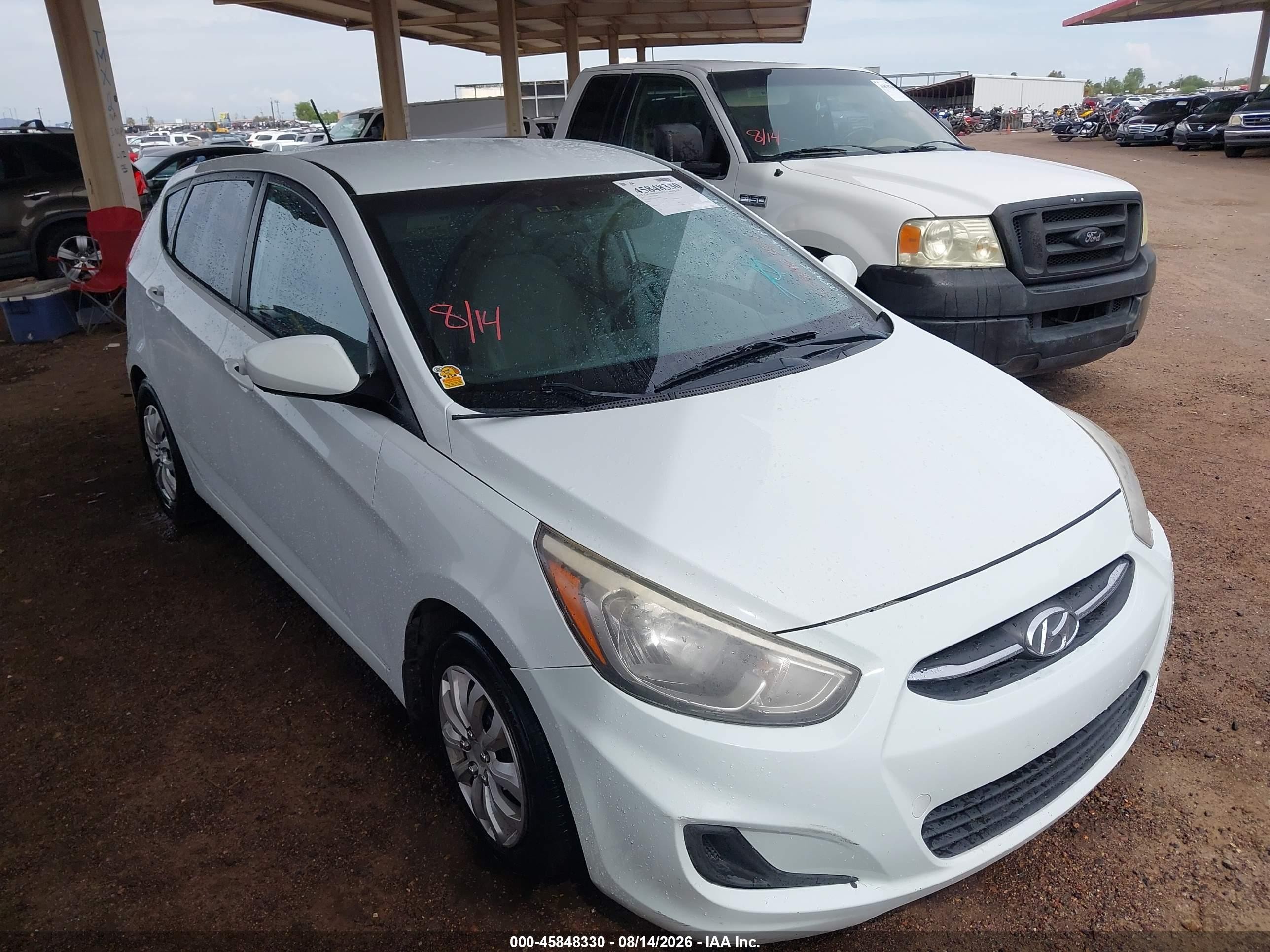 2015 Hyundai Accent Gs White vin: KMHCT5AE9FU205955