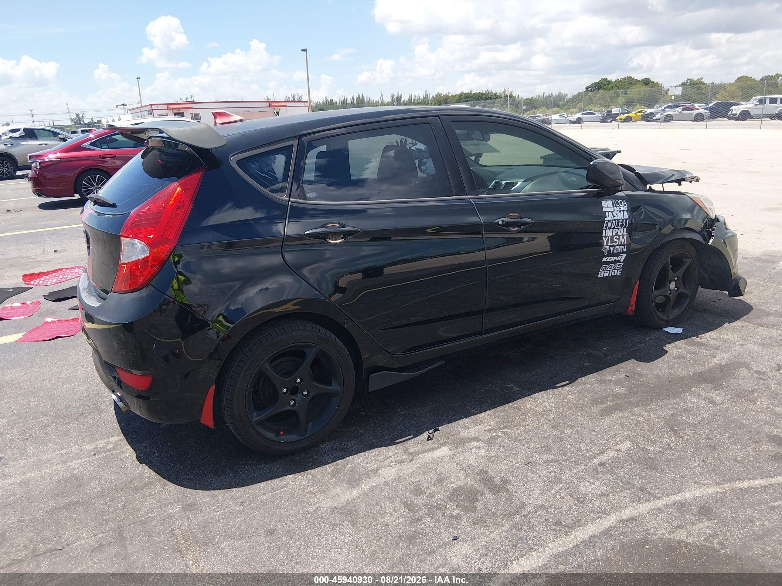 2015 Hyundai Accent Gs Black vin: KMHCT5AEOFU226077