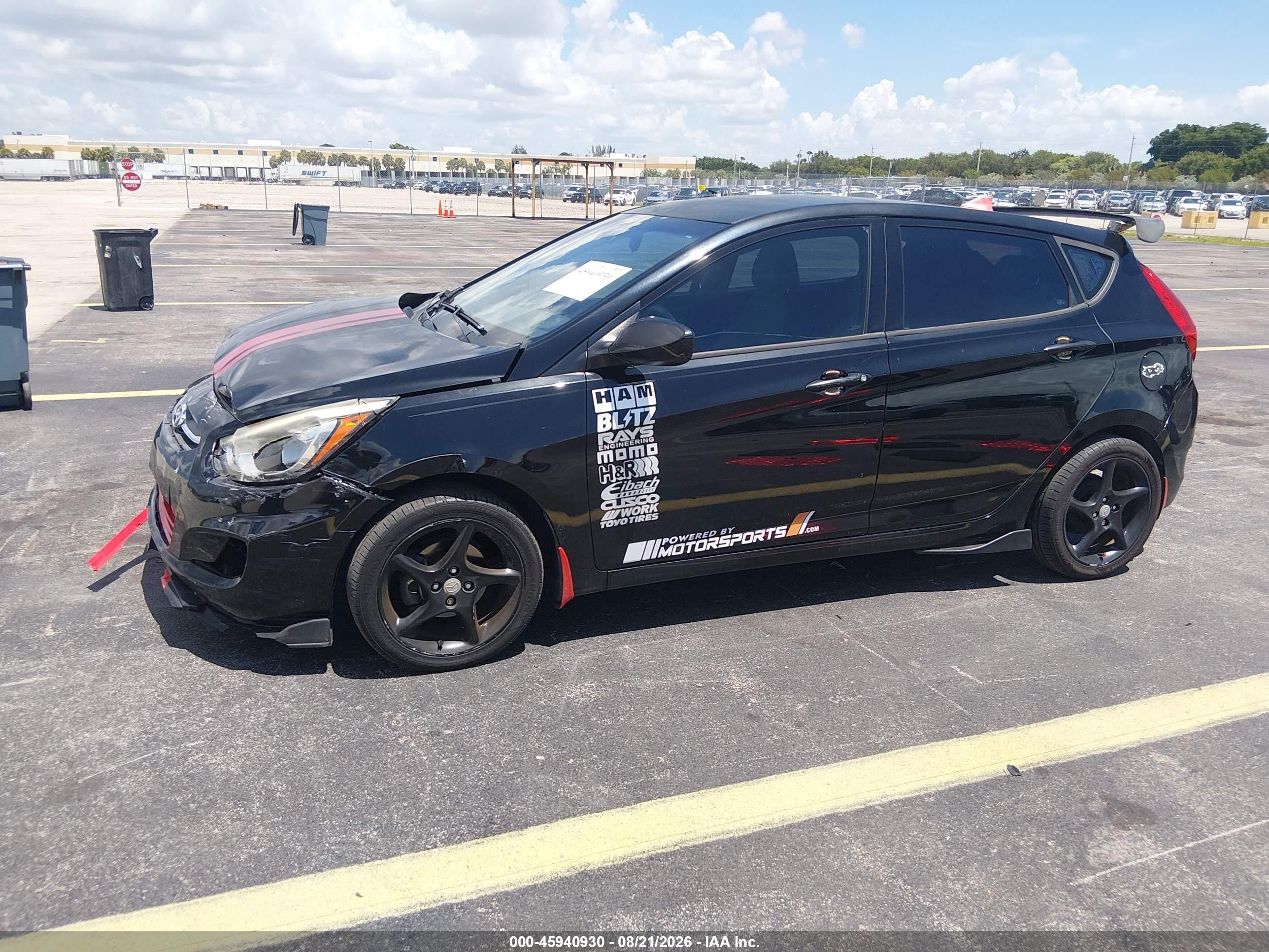 2015 Hyundai Accent Gs Black vin: KMHCT5AEOFU226077