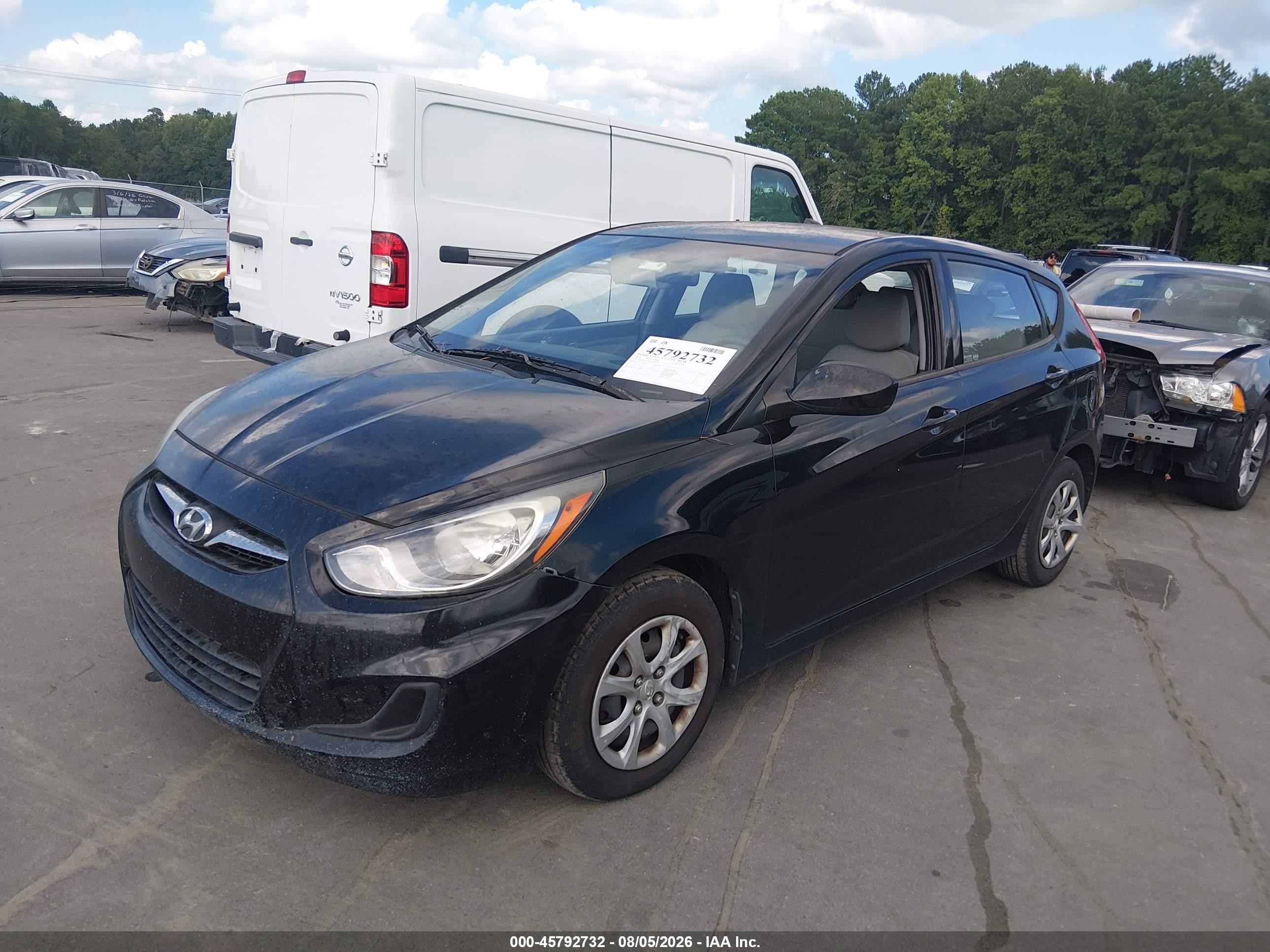 2012 Hyundai Accent Gs Black vin: KMHCT5AEXCU032815