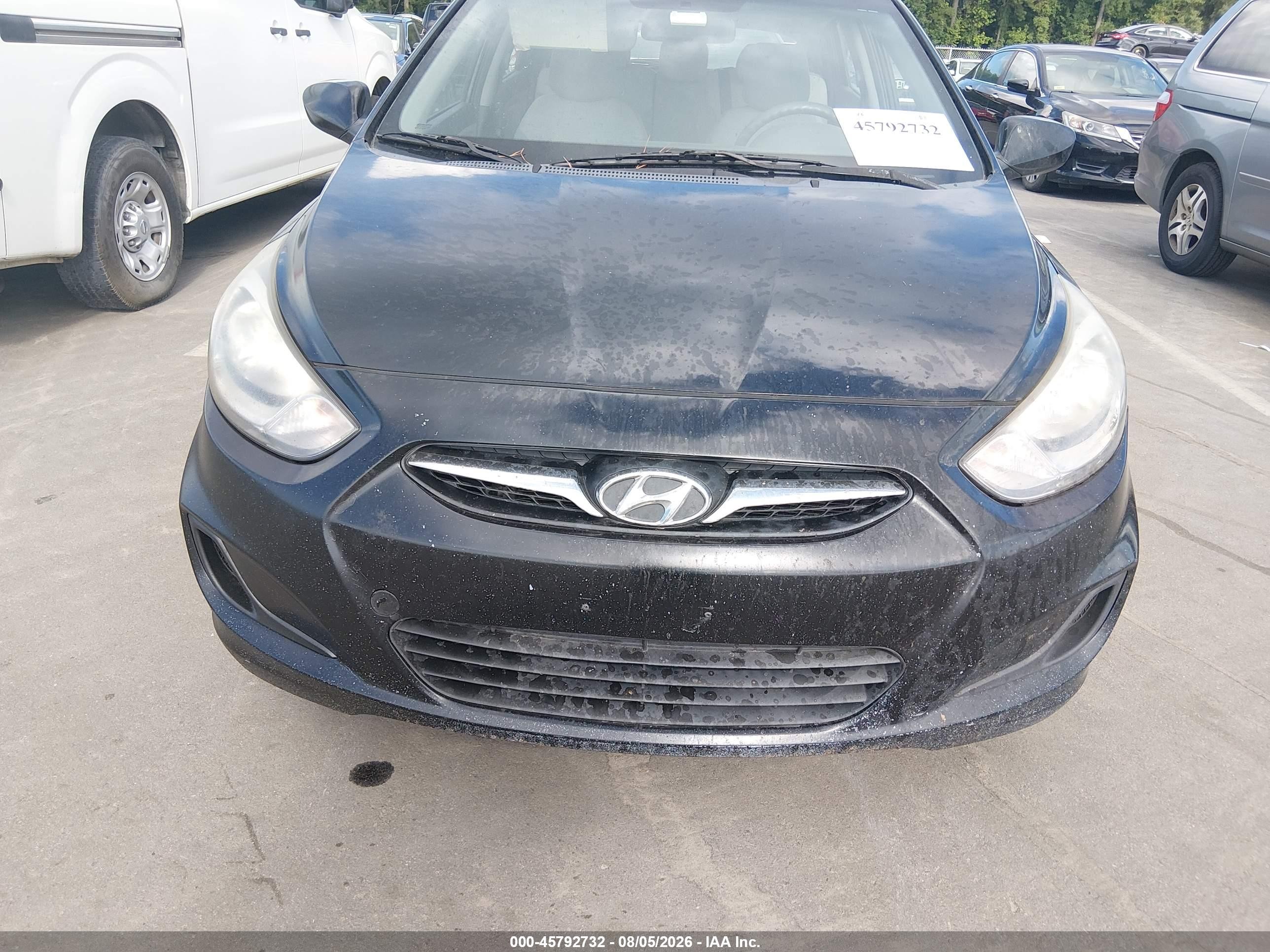2012 Hyundai Accent Gs Black vin: KMHCT5AEXCU032815