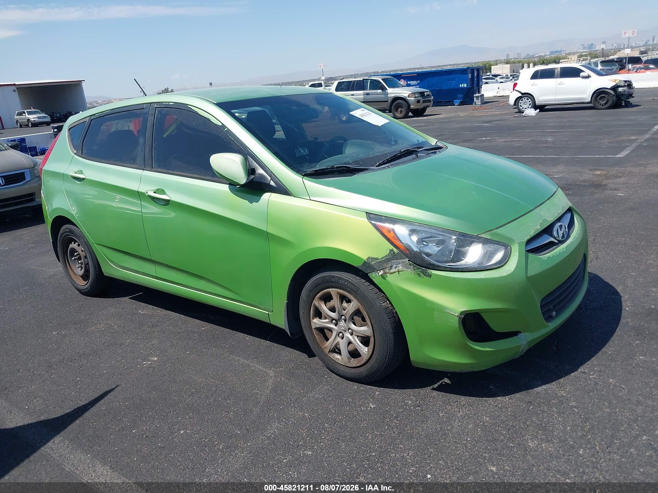 2013 Hyundai Accent Gs Green vin: KMHCT5AEXDU103061