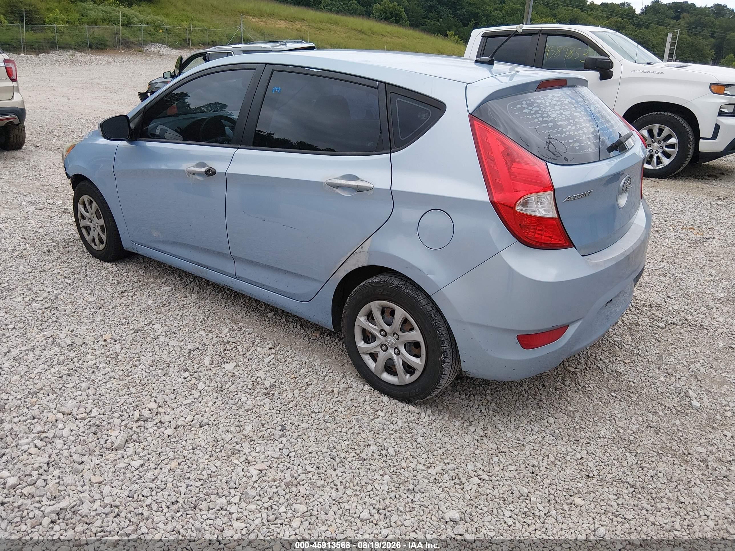 2013 Hyundai Accent Gs Blue vin: KMHCT5AEXDU107286