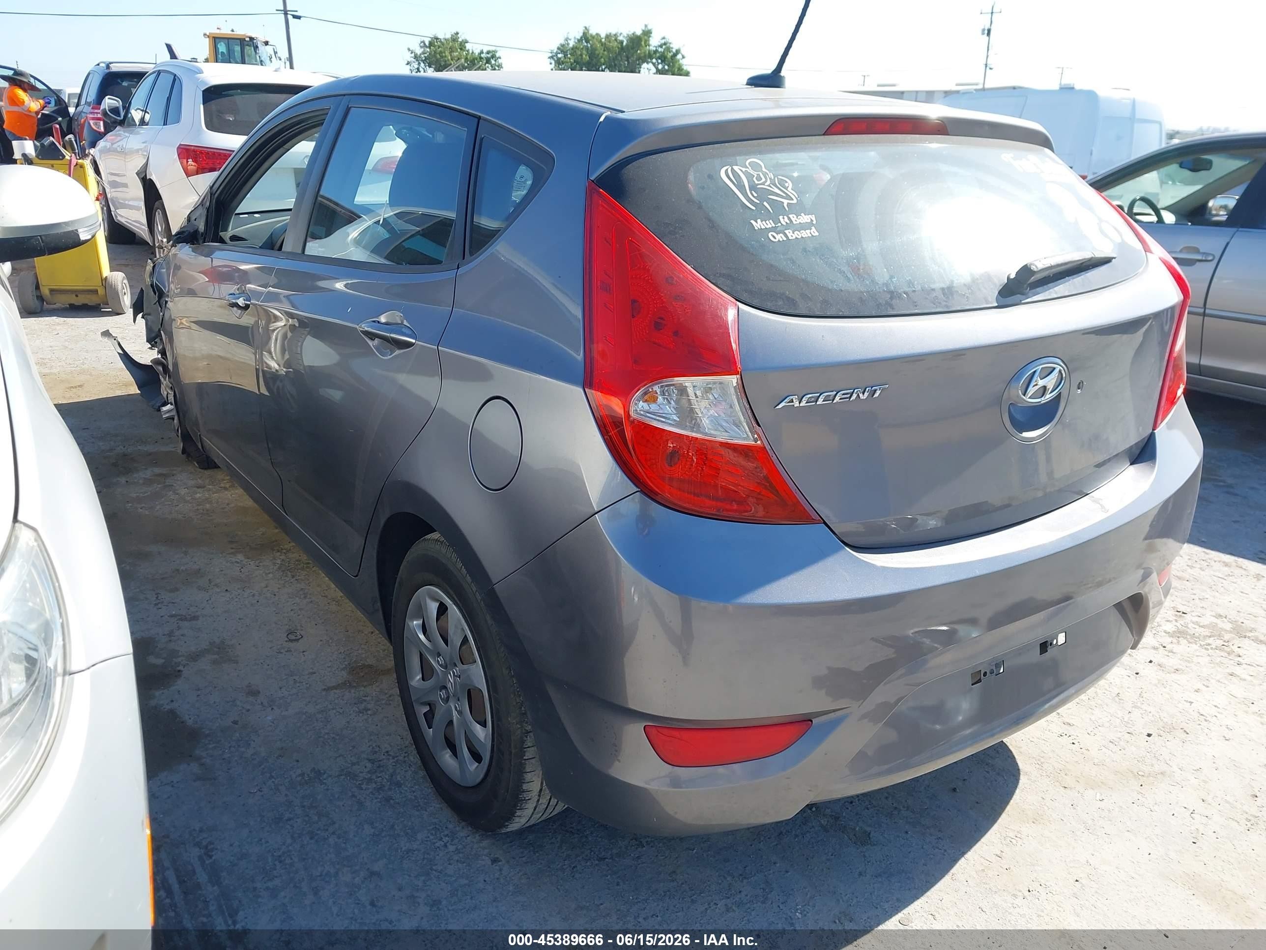 2014 Hyundai Accent Gs Gray vin: KMHCT5AEXEU151175