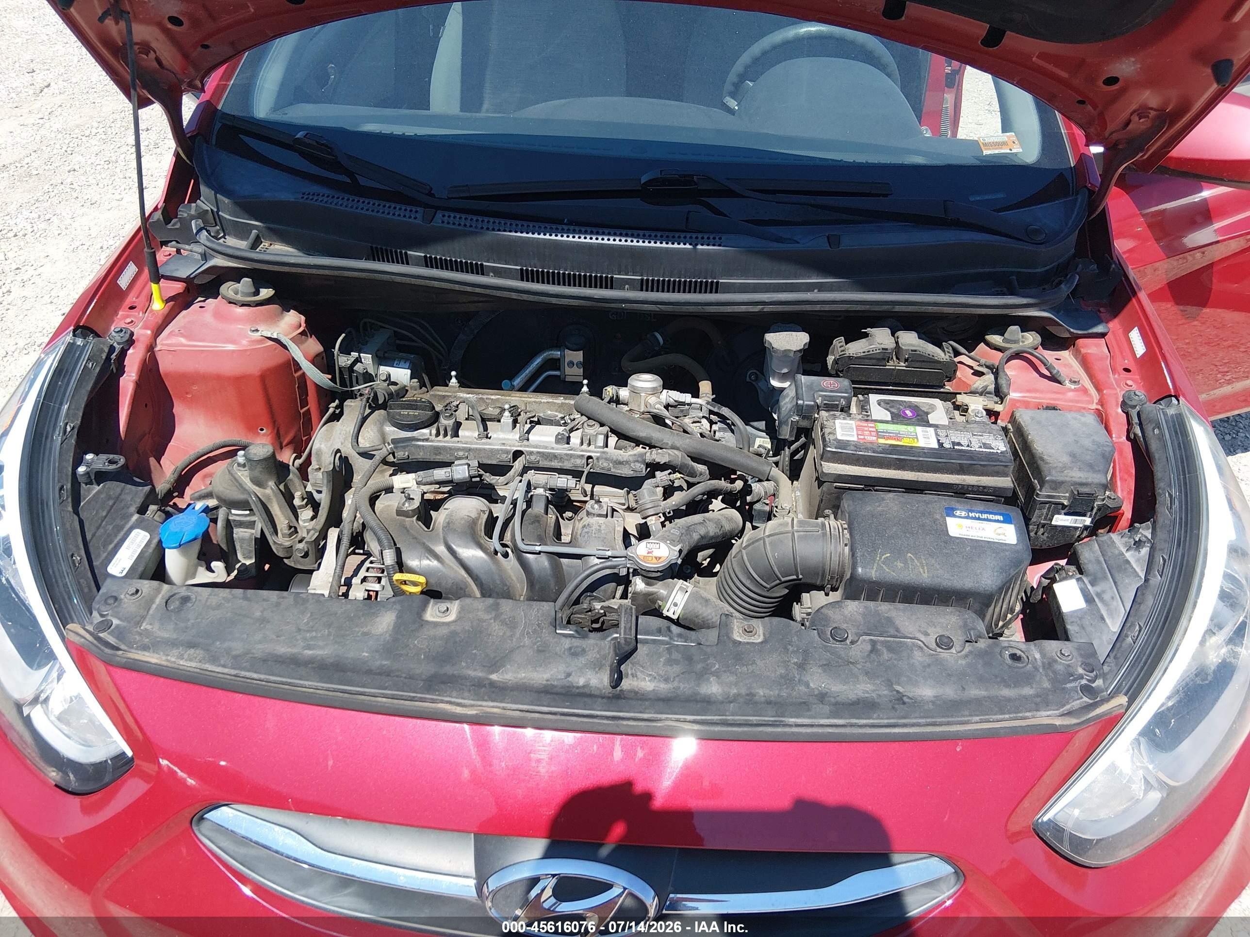 2015 Hyundai Accent Gs Red vin: KMHCT5AEXFU233828