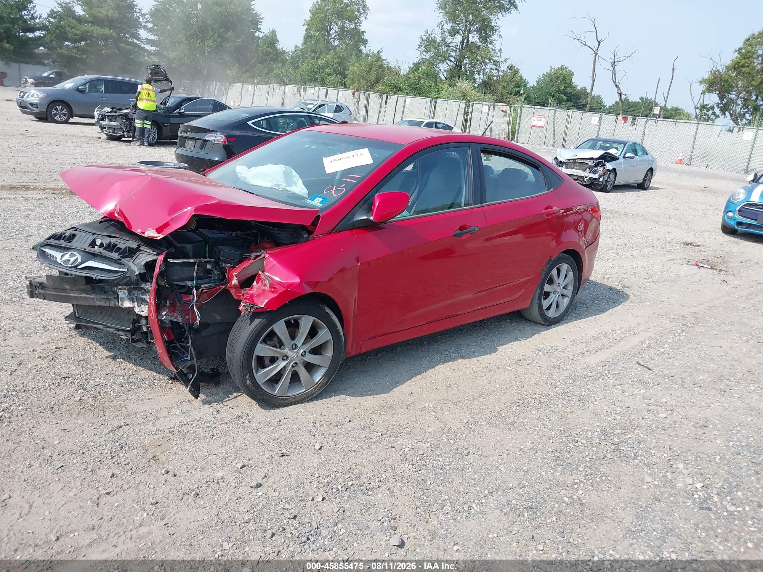 2012 Hyundai Accent Gls Red vin: KMHCU4AE0CU165896