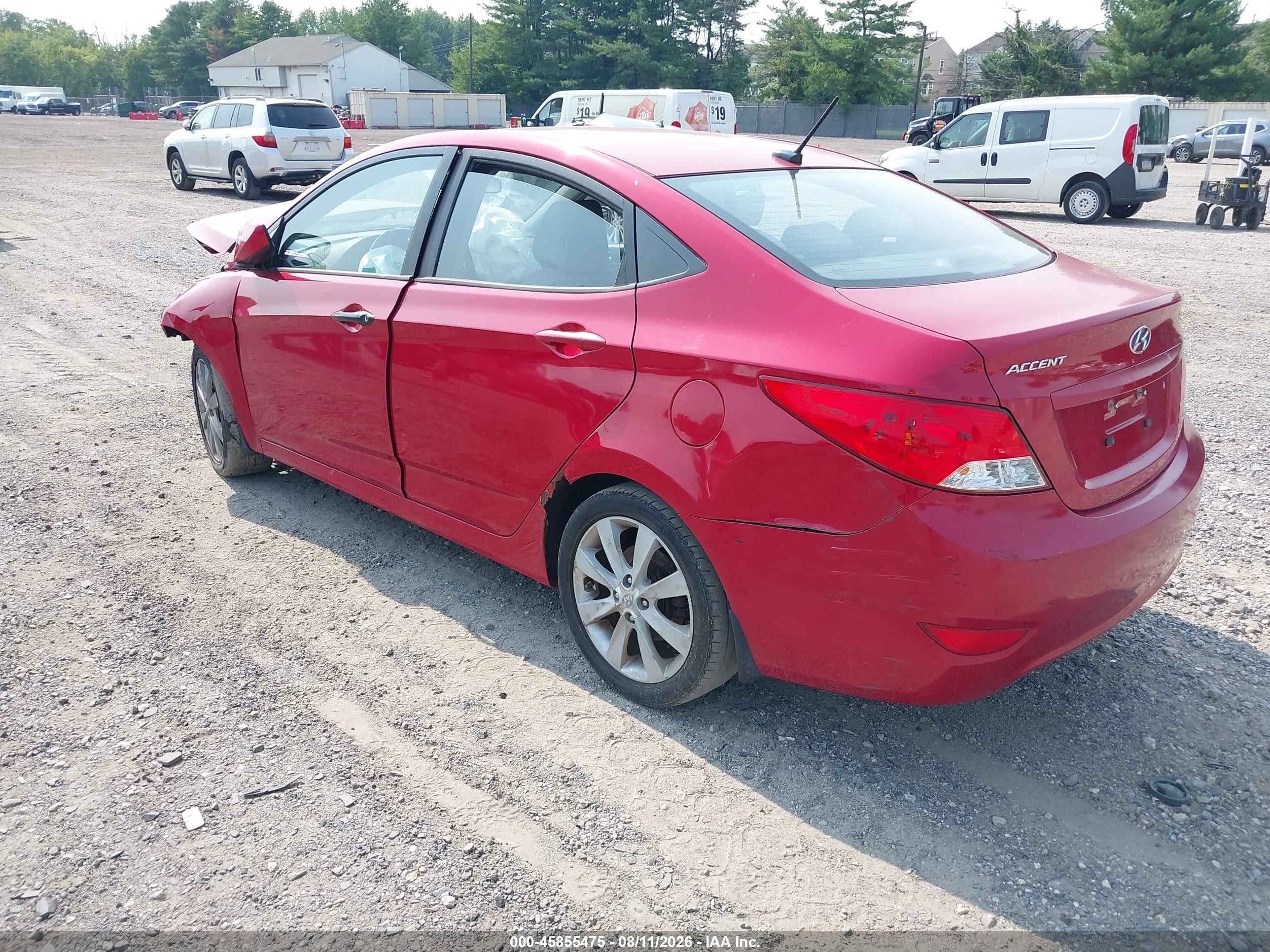 2012 Hyundai Accent Gls Red vin: KMHCU4AE0CU165896