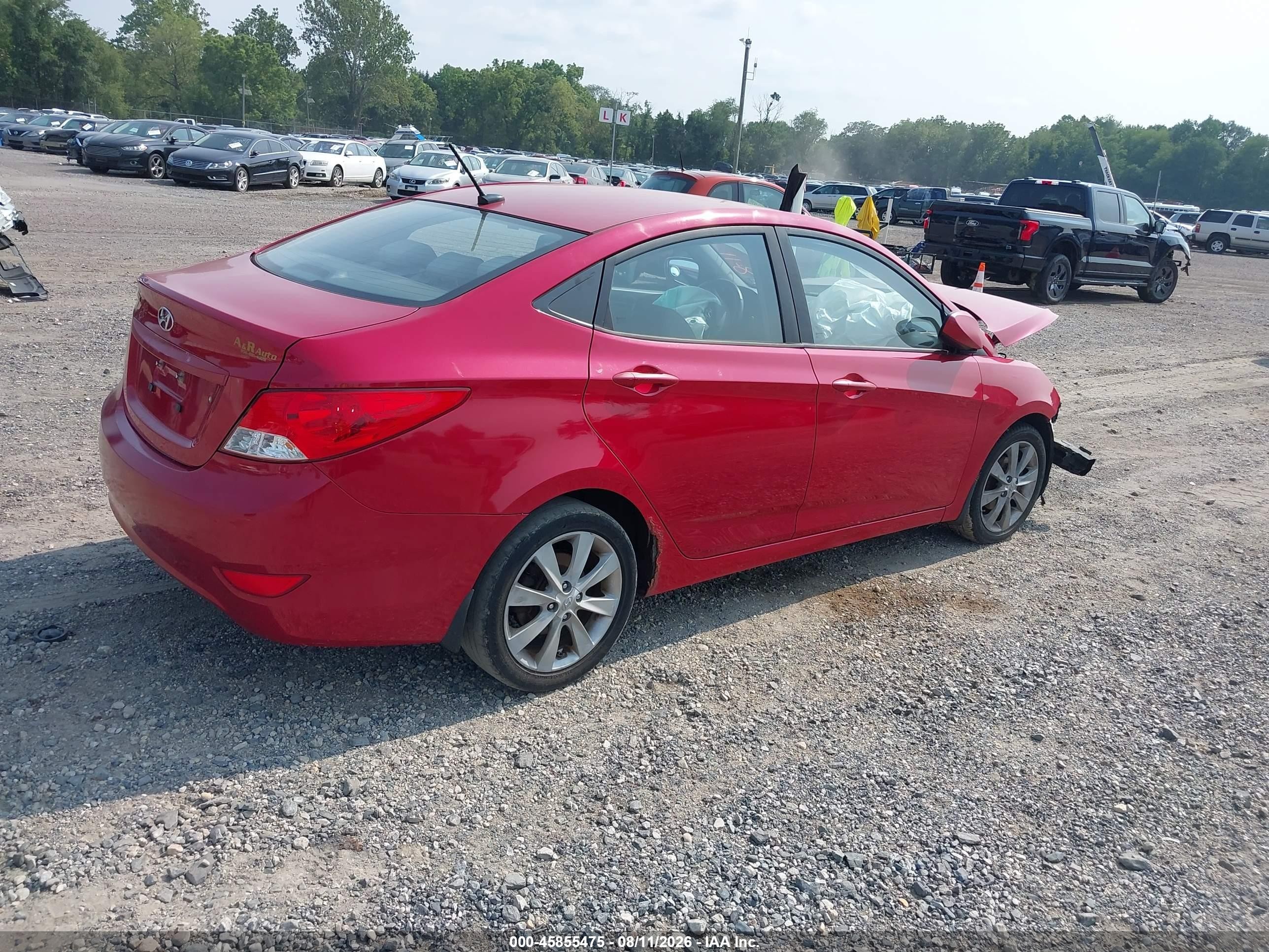 2012 Hyundai Accent Gls Red vin: KMHCU4AE0CU165896