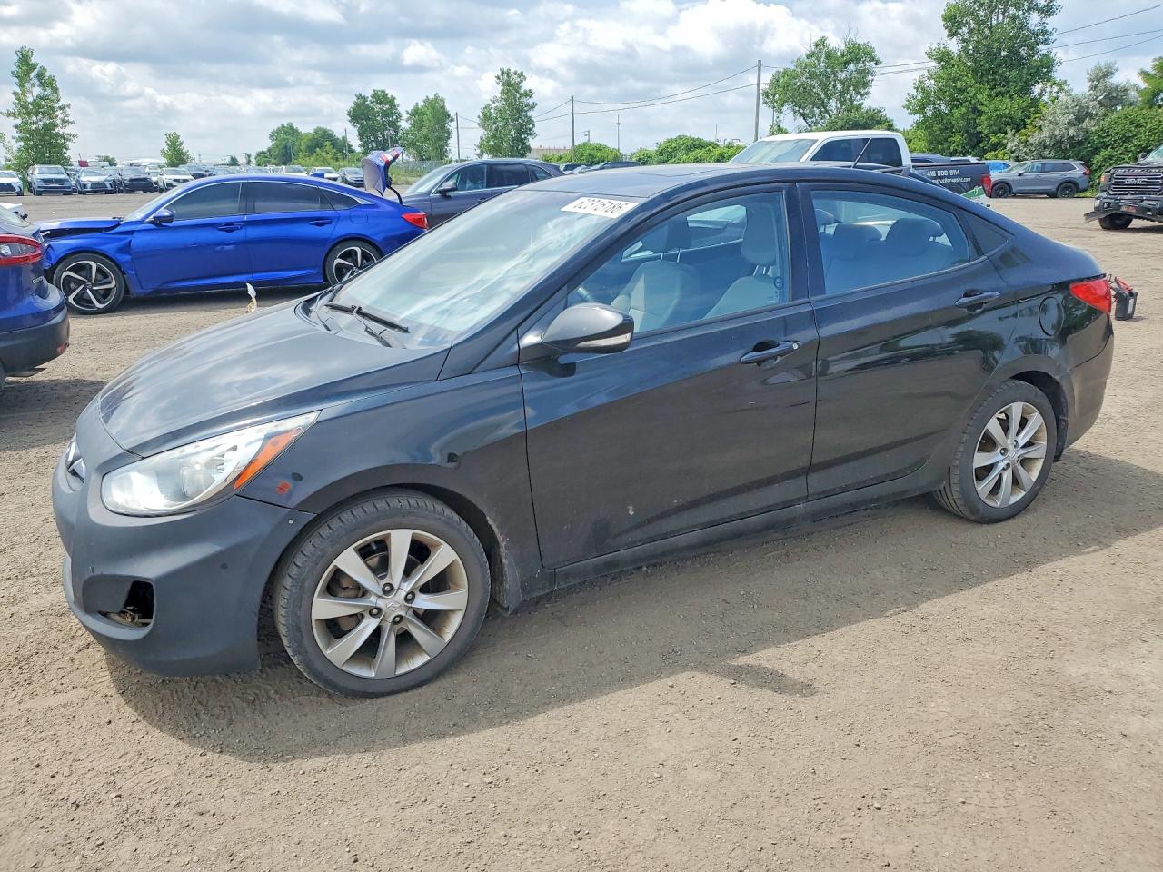 2012 Hyundai Accent Gls Black vin: KMHCU4AE0CU225014