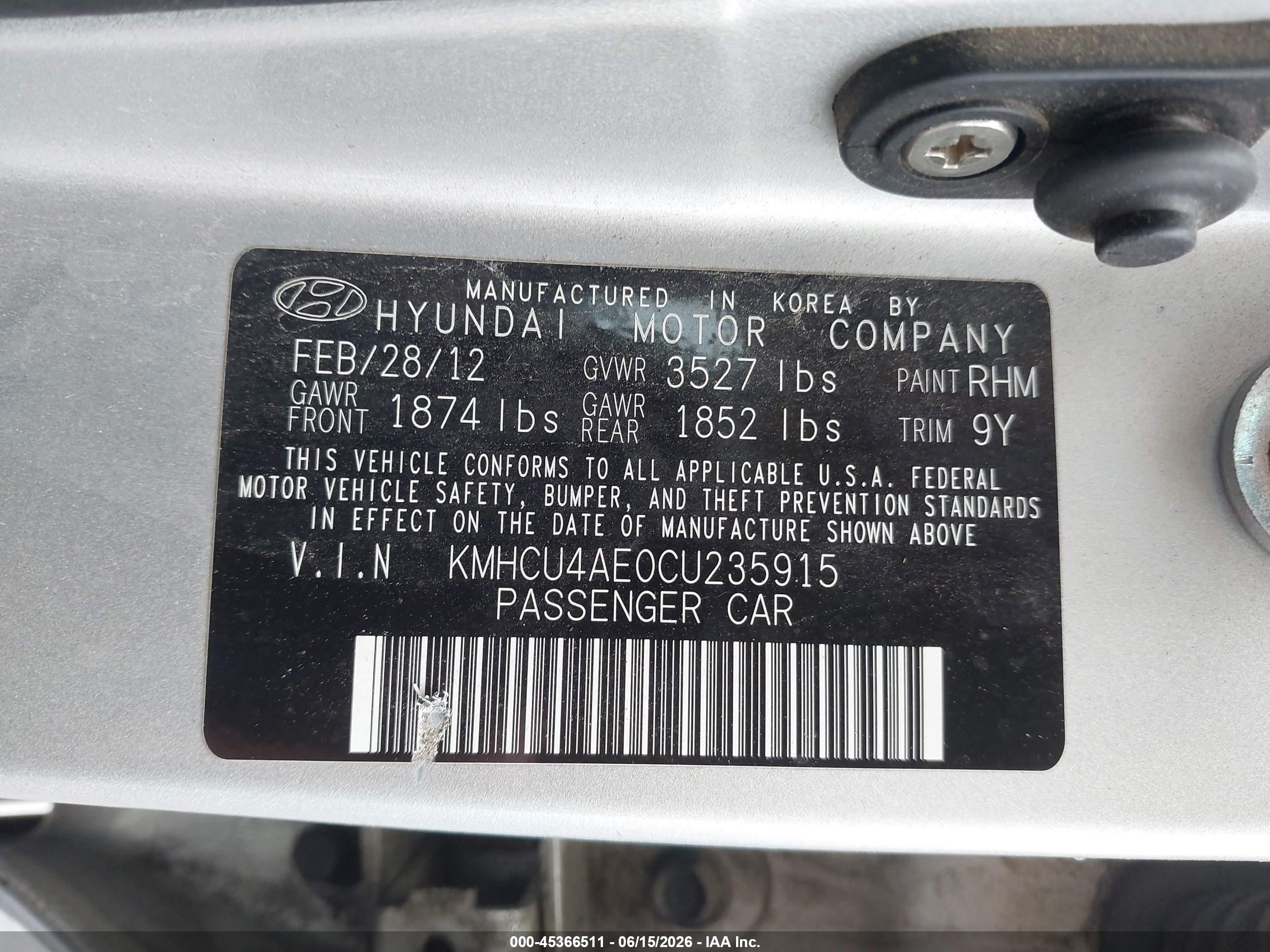2012 Hyundai Accent Gls Silver vin: KMHCU4AE0CU235915