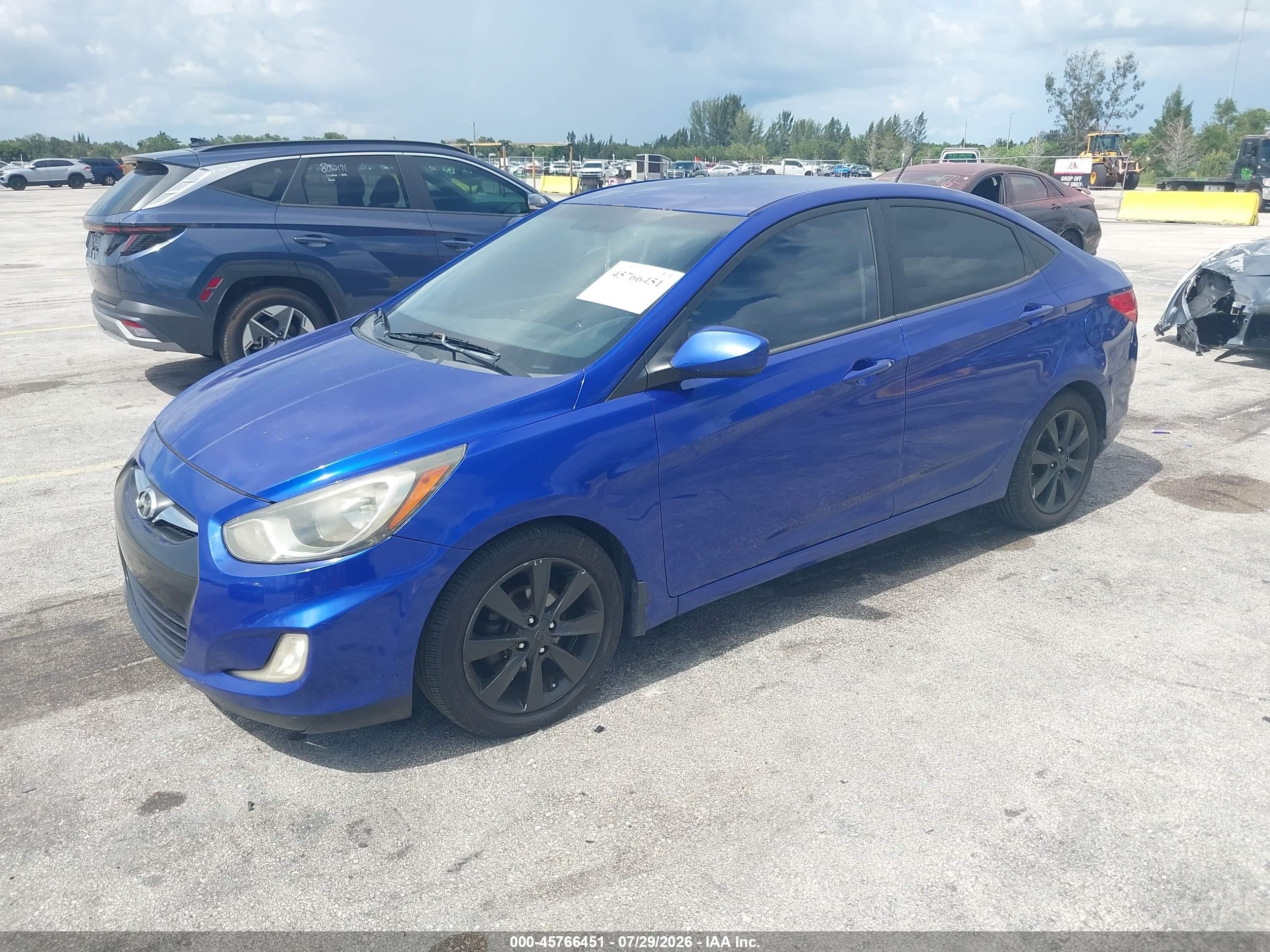 2012 Hyundai Accent Gls Blue vin: KMHCU4AE0CU247644
