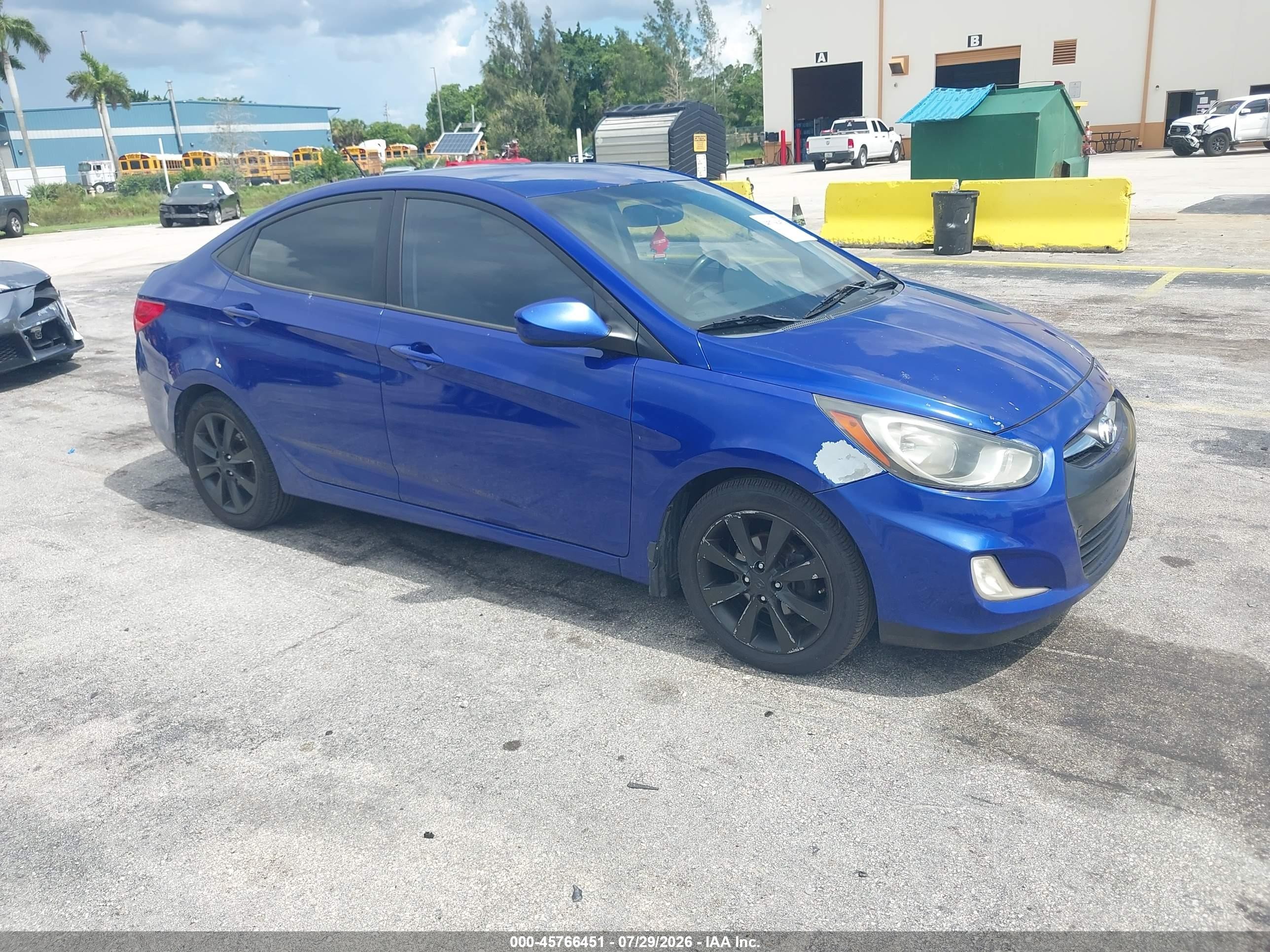 2012 Hyundai Accent Gls Синий vin: KMHCU4AE0CU247644