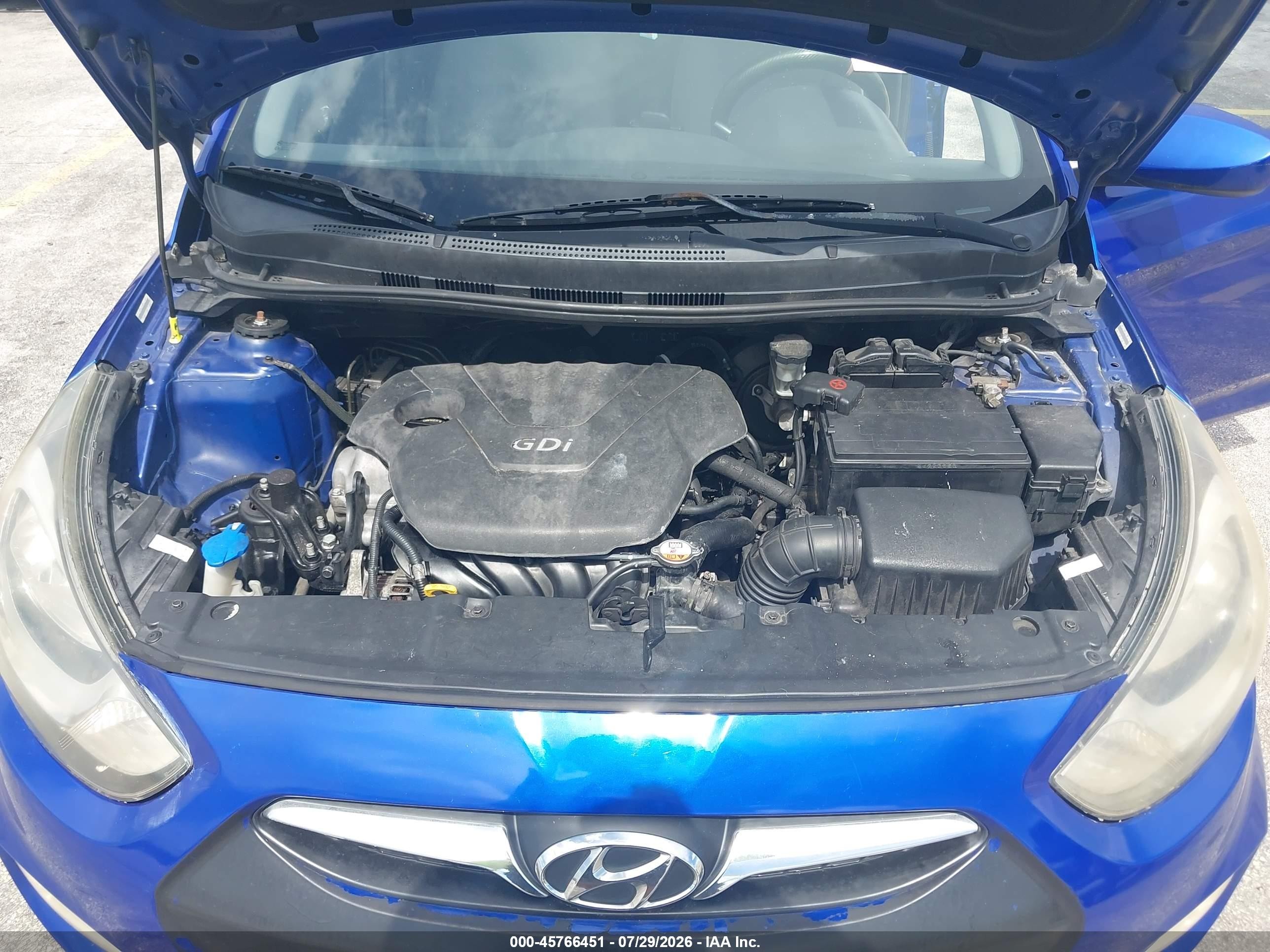 2012 Hyundai Accent Gls Blue vin: KMHCU4AE0CU247644