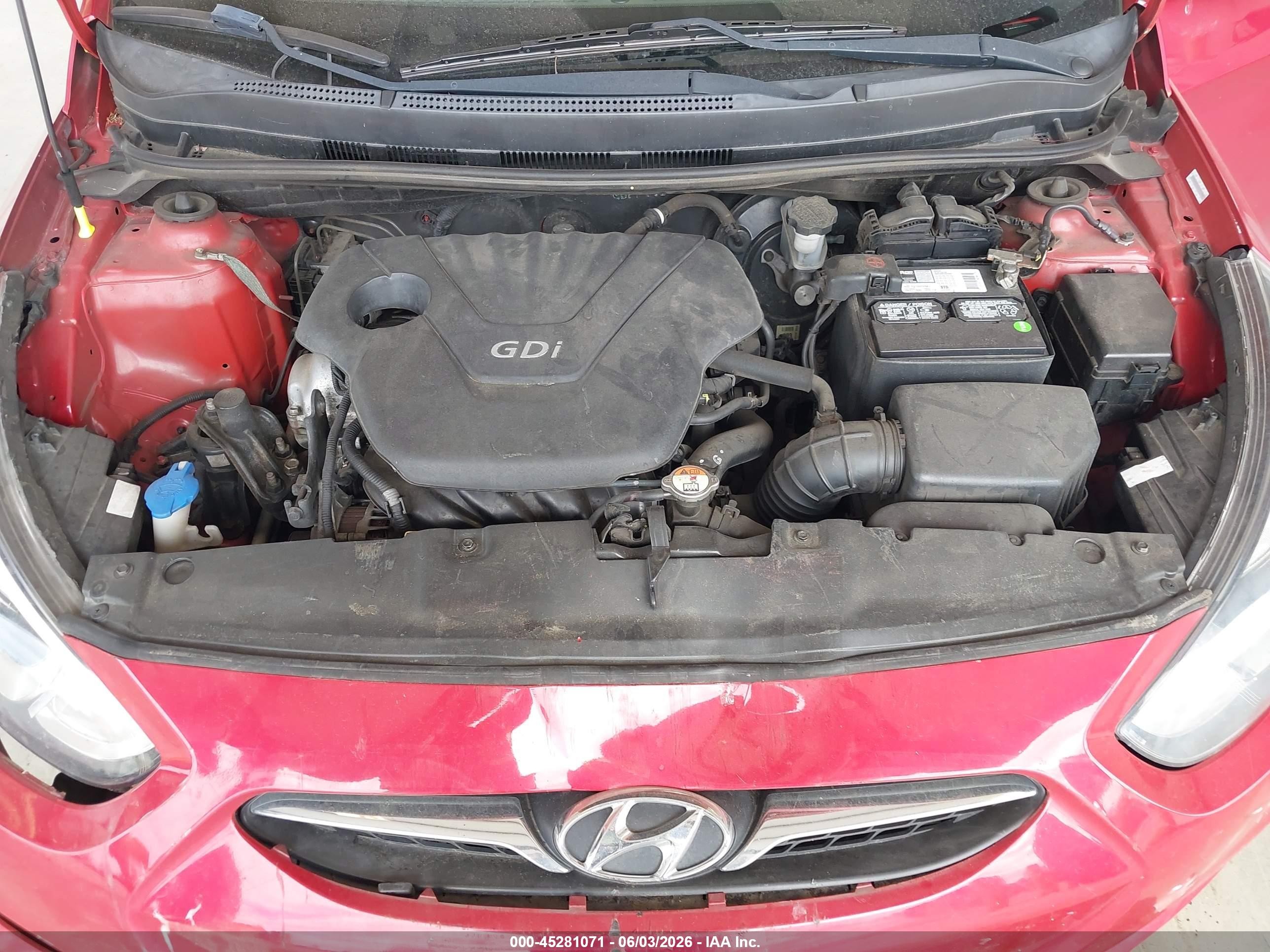 2013 Hyundai Accent Gls Red vin: KMHCU4AE0DU299440
