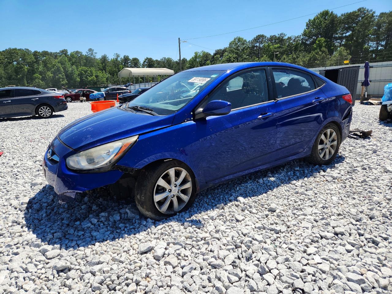 2013 Hyundai Accent Gls Blue vin: KMHCU4AE0DU313255