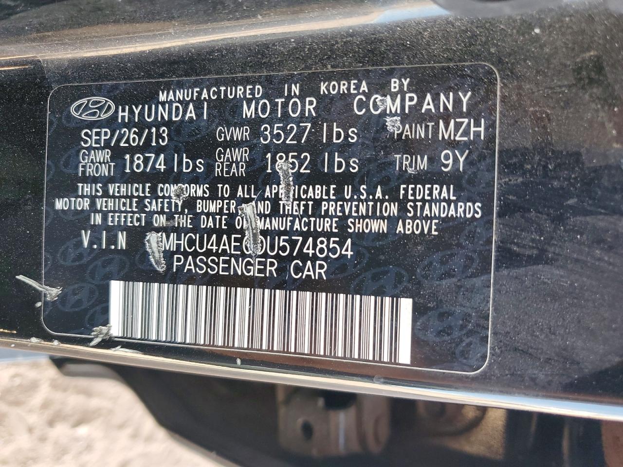 2013 Hyundai Accent Gls Черный vin: KMHCU4AE0DU574854