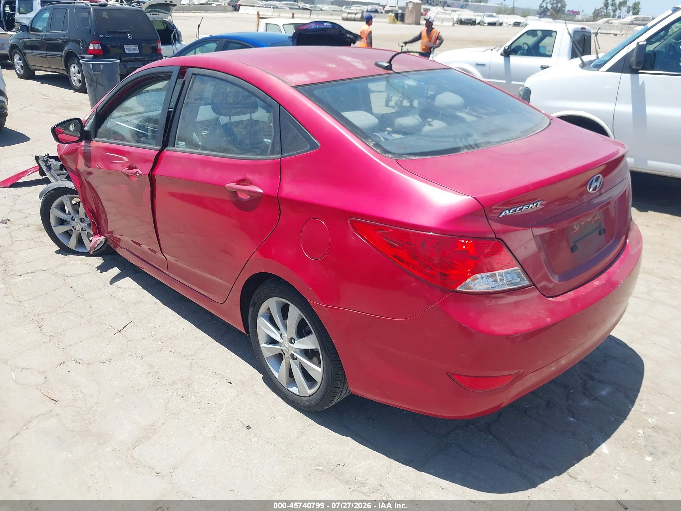 2014 Hyundai Accent Gls Red vin: KMHCU4AE0EU624542
