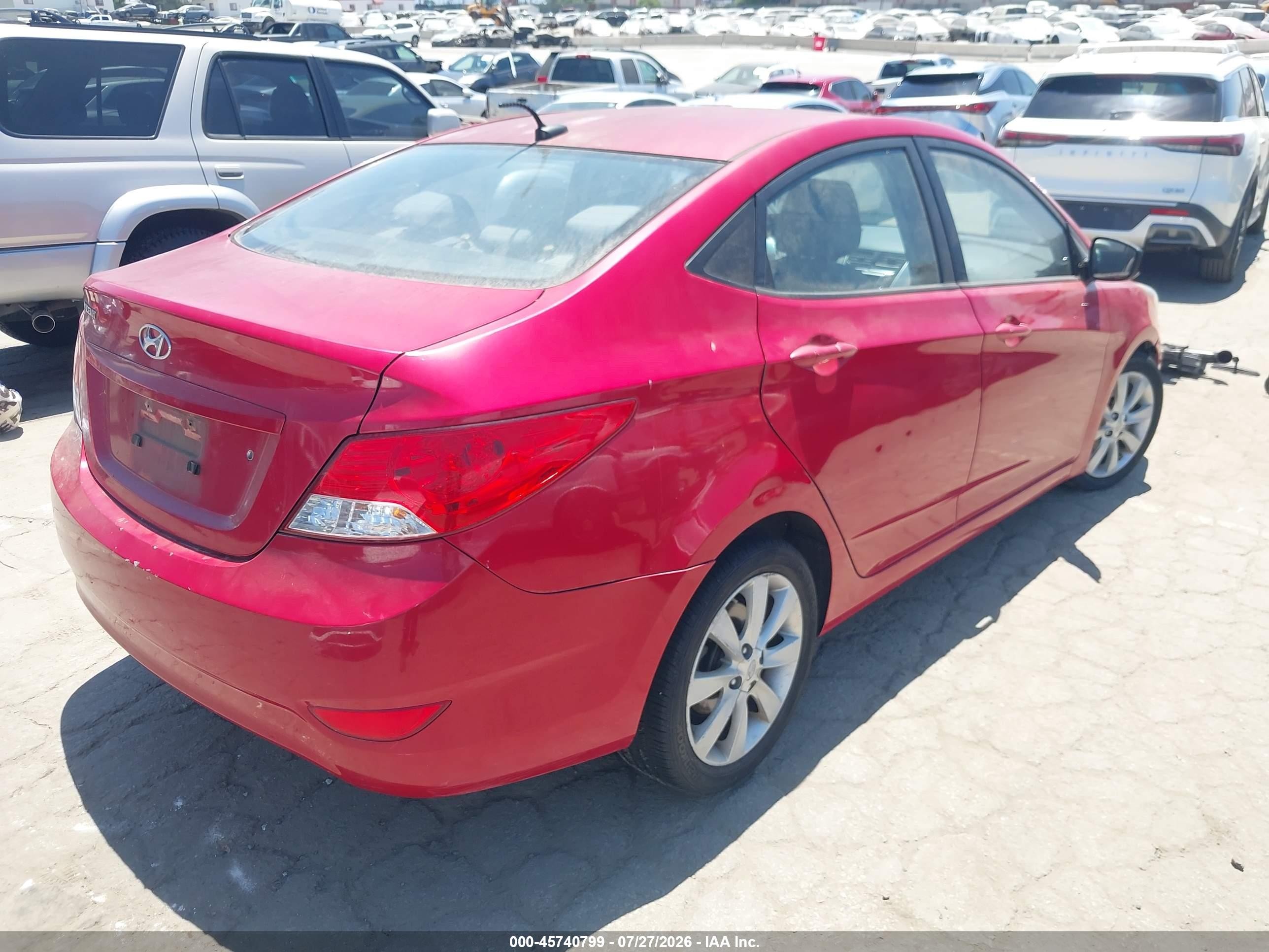 2014 Hyundai Accent Gls Red vin: KMHCU4AE0EU624542