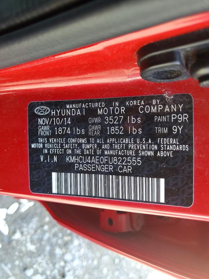 2015 Hyundai Accent Gls Red vin: KMHCU4AE0FU822555