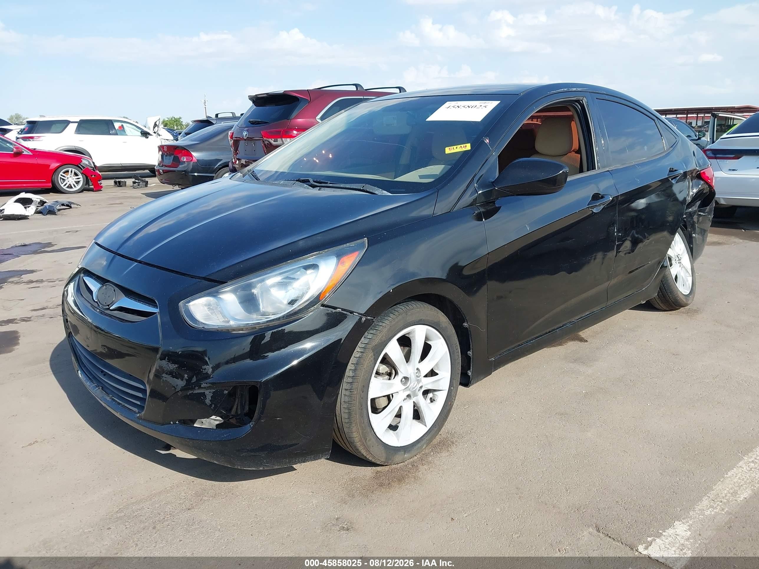 2012 Hyundai Accent Gls Black vin: KMHCU4AE1CU043015