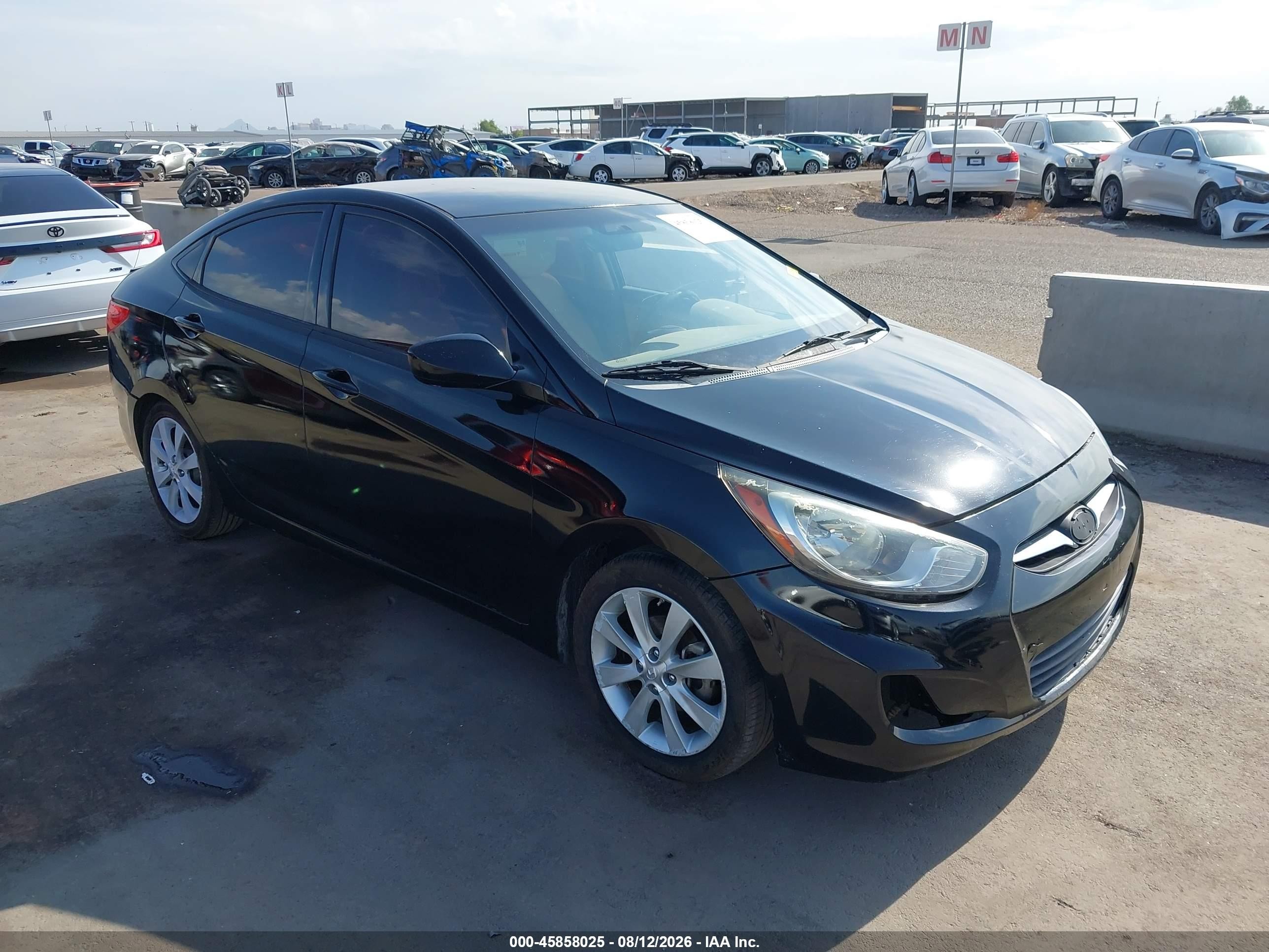 2012 Hyundai Accent Gls Black vin: KMHCU4AE1CU043015