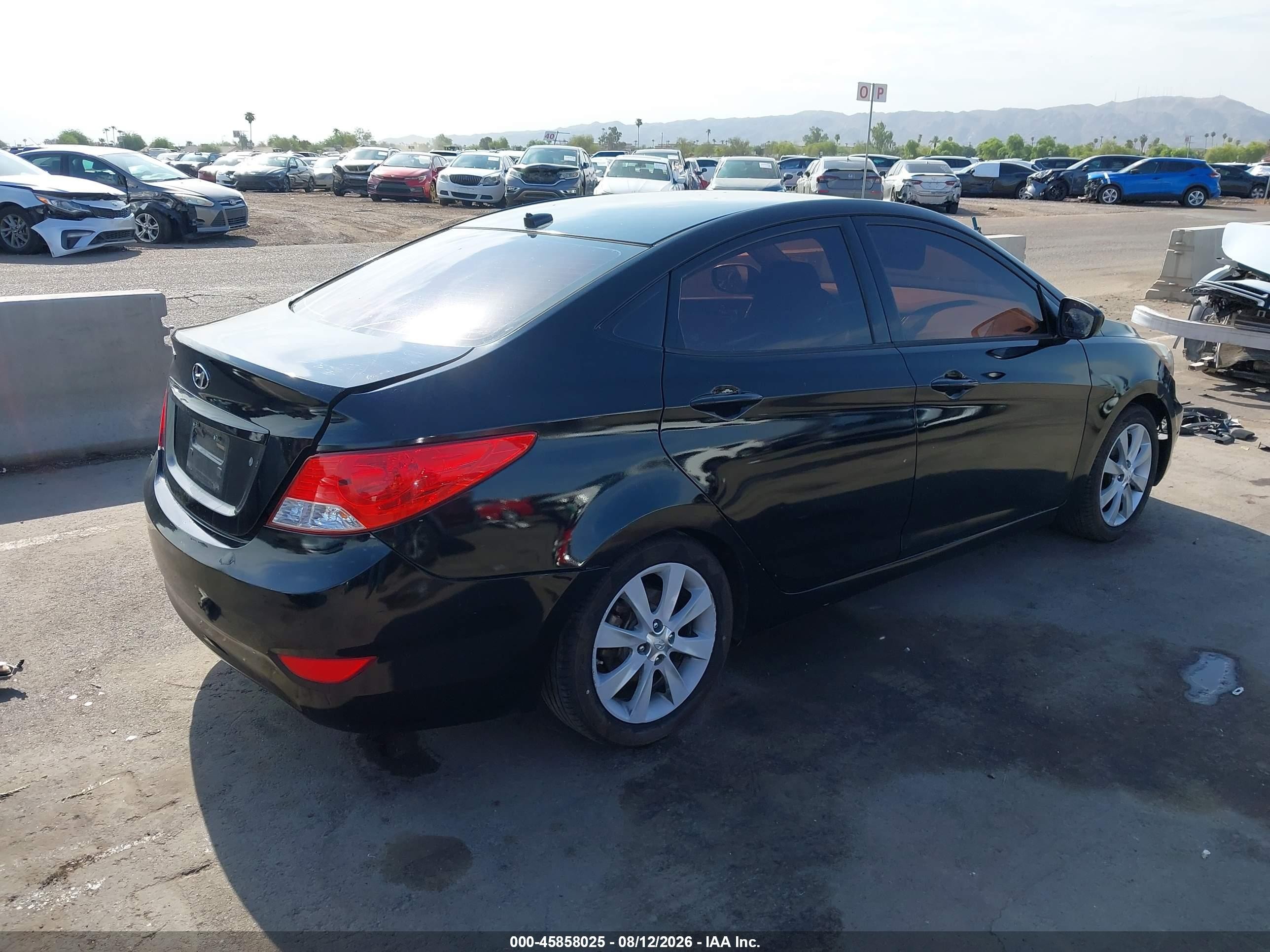 2012 Hyundai Accent Gls Black vin: KMHCU4AE1CU043015