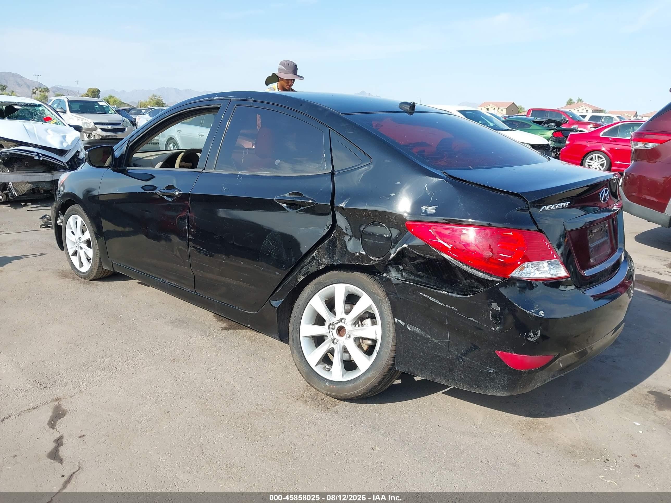 2012 Hyundai Accent Gls Black vin: KMHCU4AE1CU043015