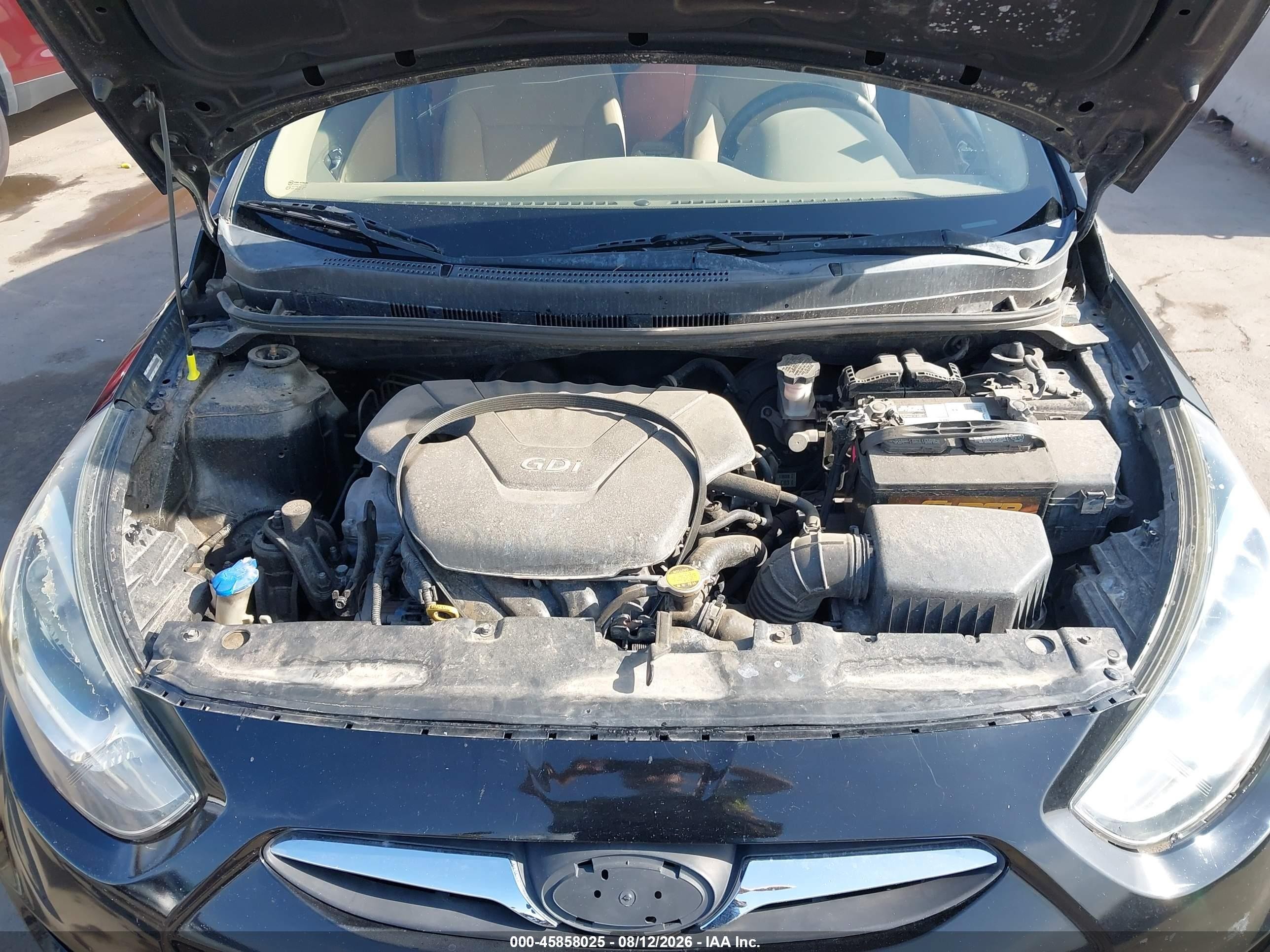 2012 Hyundai Accent Gls Black vin: KMHCU4AE1CU043015