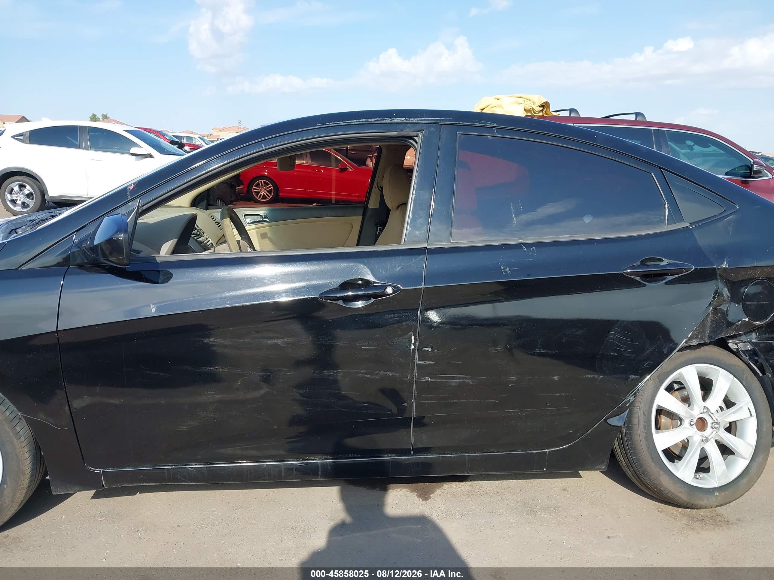 2012 Hyundai Accent Gls Black vin: KMHCU4AE1CU043015