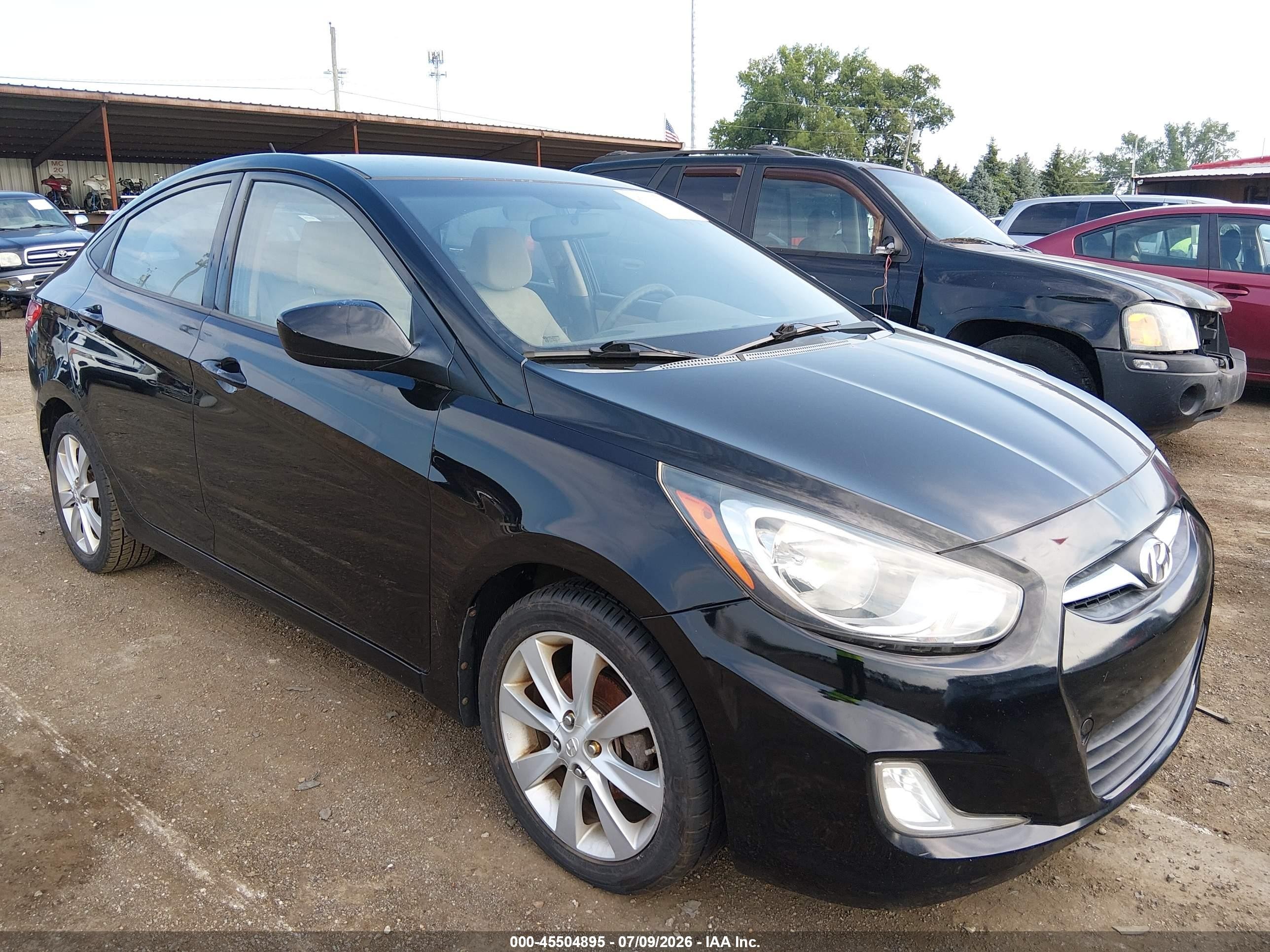 2012 Hyundai Accent Gls Черный vin: KMHCU4AE1CU213258