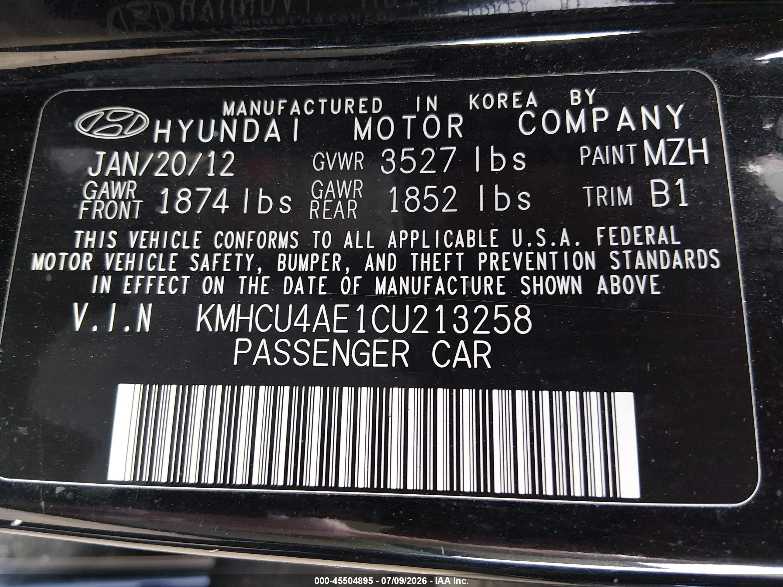 2012 Hyundai Accent Gls Черный vin: KMHCU4AE1CU213258