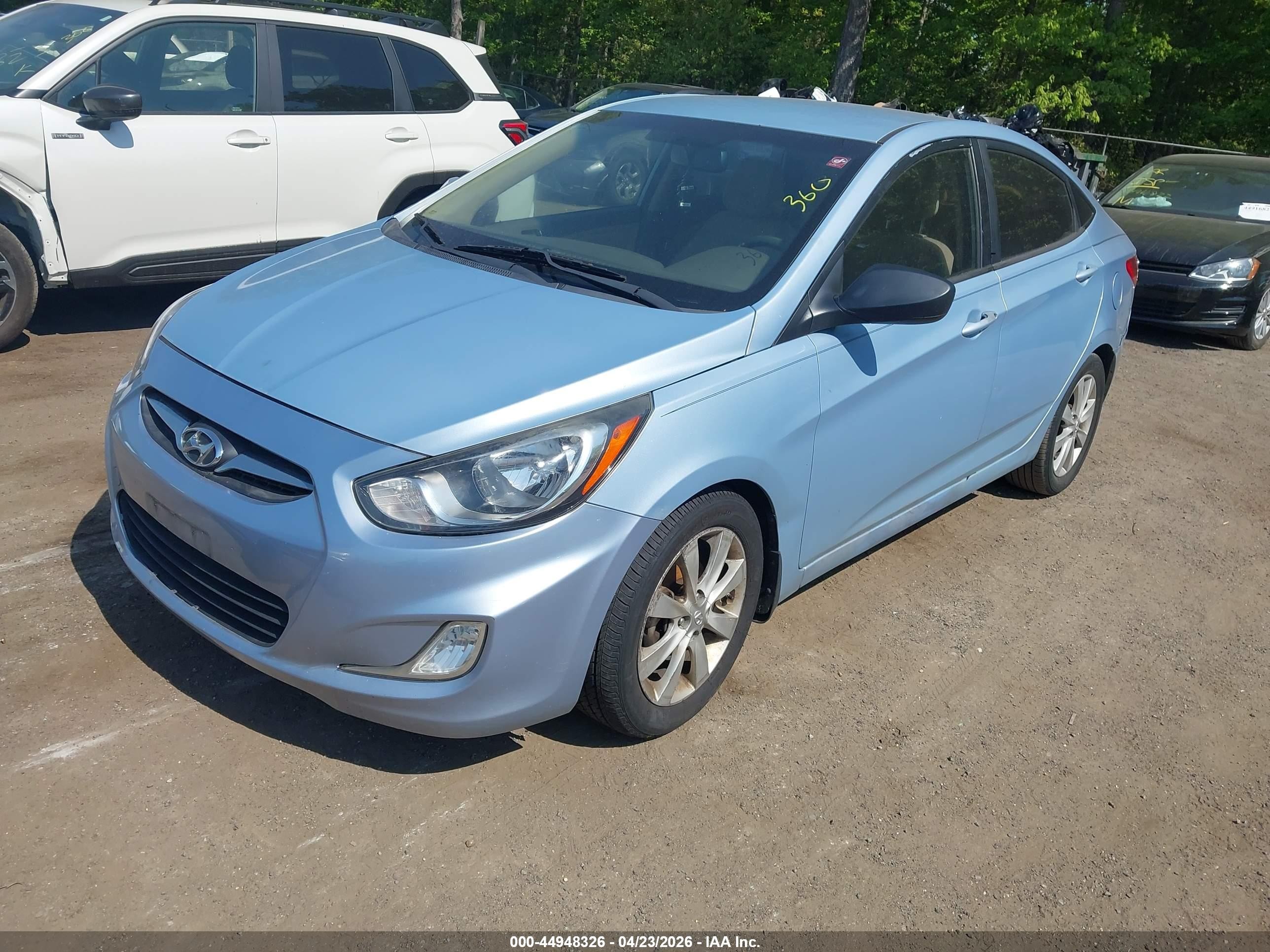 2013 Hyundai Accent Gls Синий vin: KMHCU4AE1DU423070