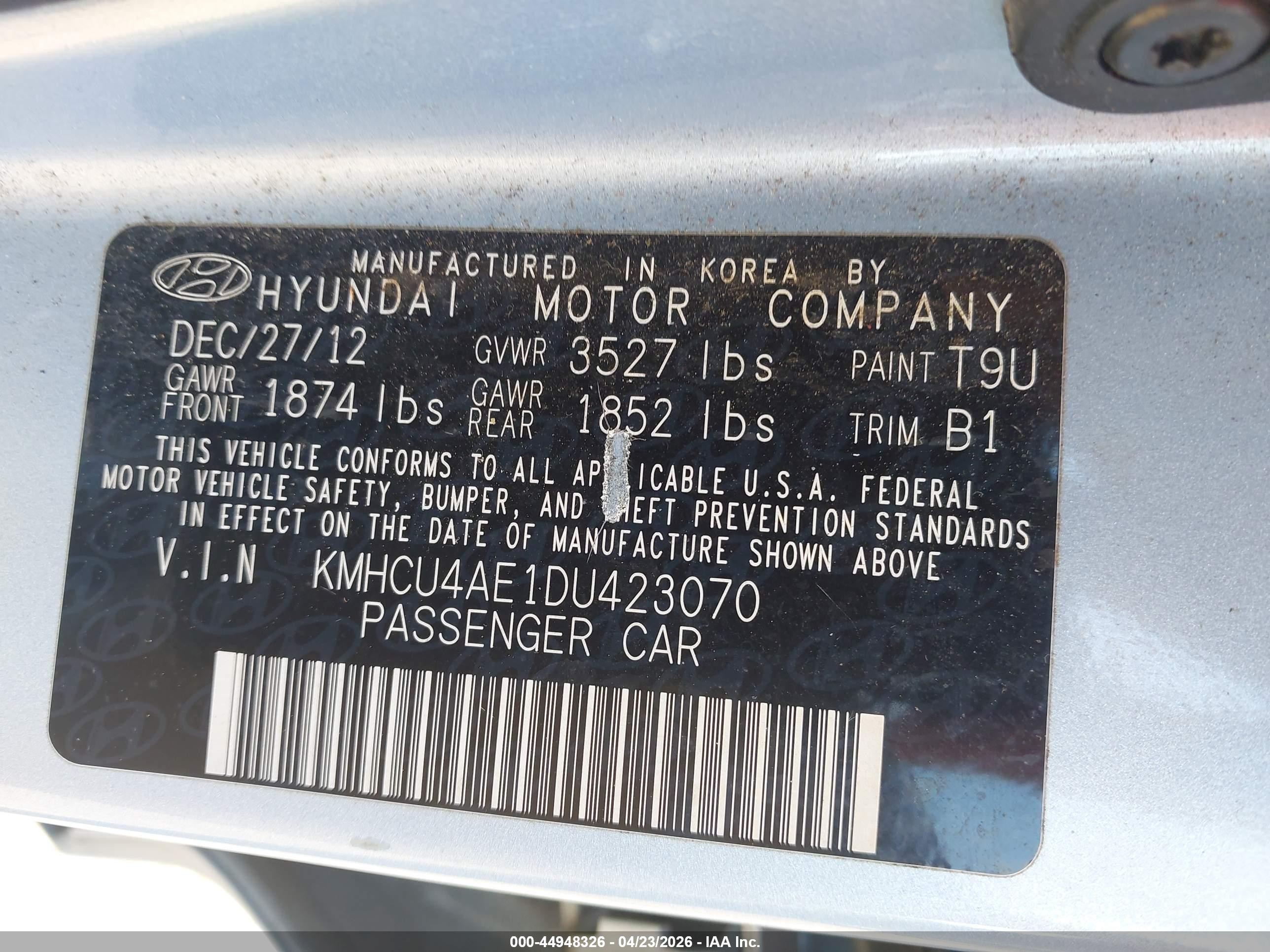 2013 Hyundai Accent Gls Синий vin: KMHCU4AE1DU423070