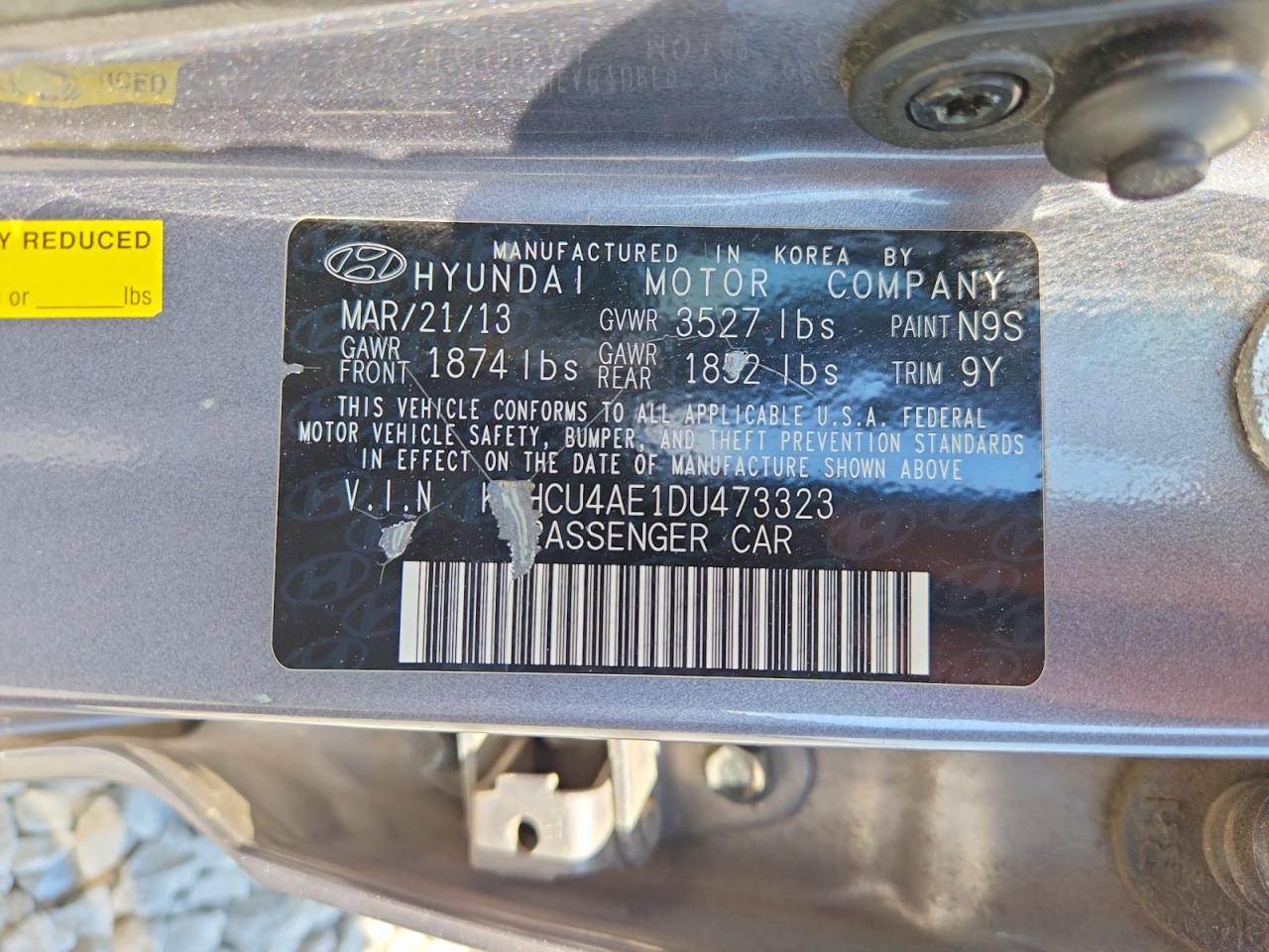 2013 Hyundai Accent Gls Gray vin: KMHCU4AE1DU473323