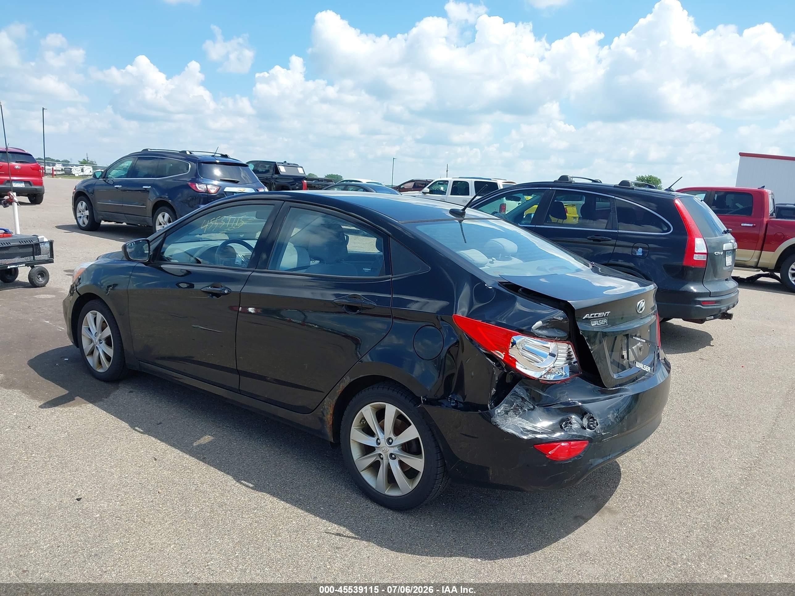 2014 Hyundai Accent Gls Black vin: KMHCU4AE1EU603182