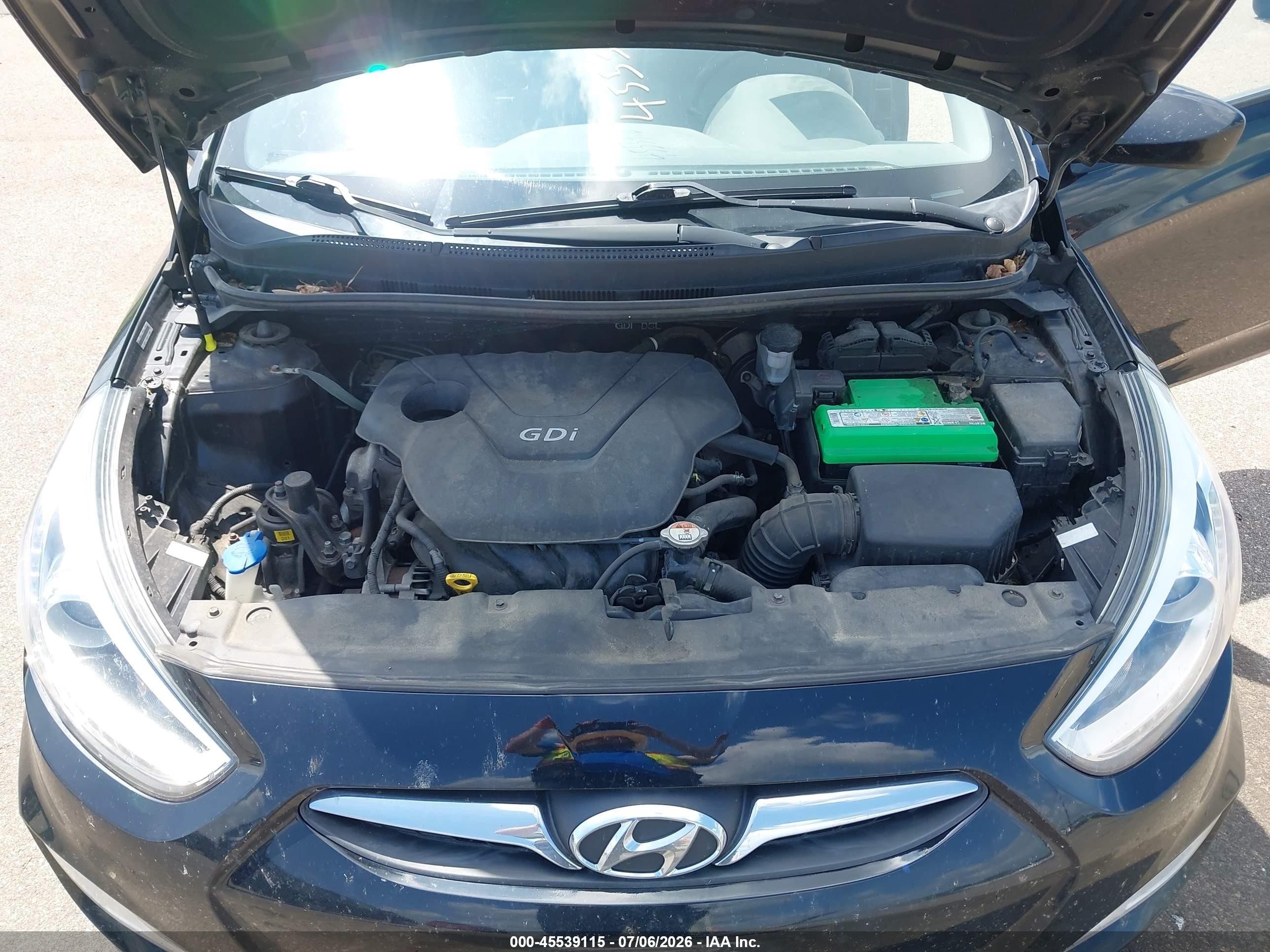2014 Hyundai Accent Gls Black vin: KMHCU4AE1EU603182