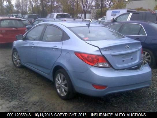 2012 Hyundai Accent Gls 4-door vin: KMHCU4AE2CU072278