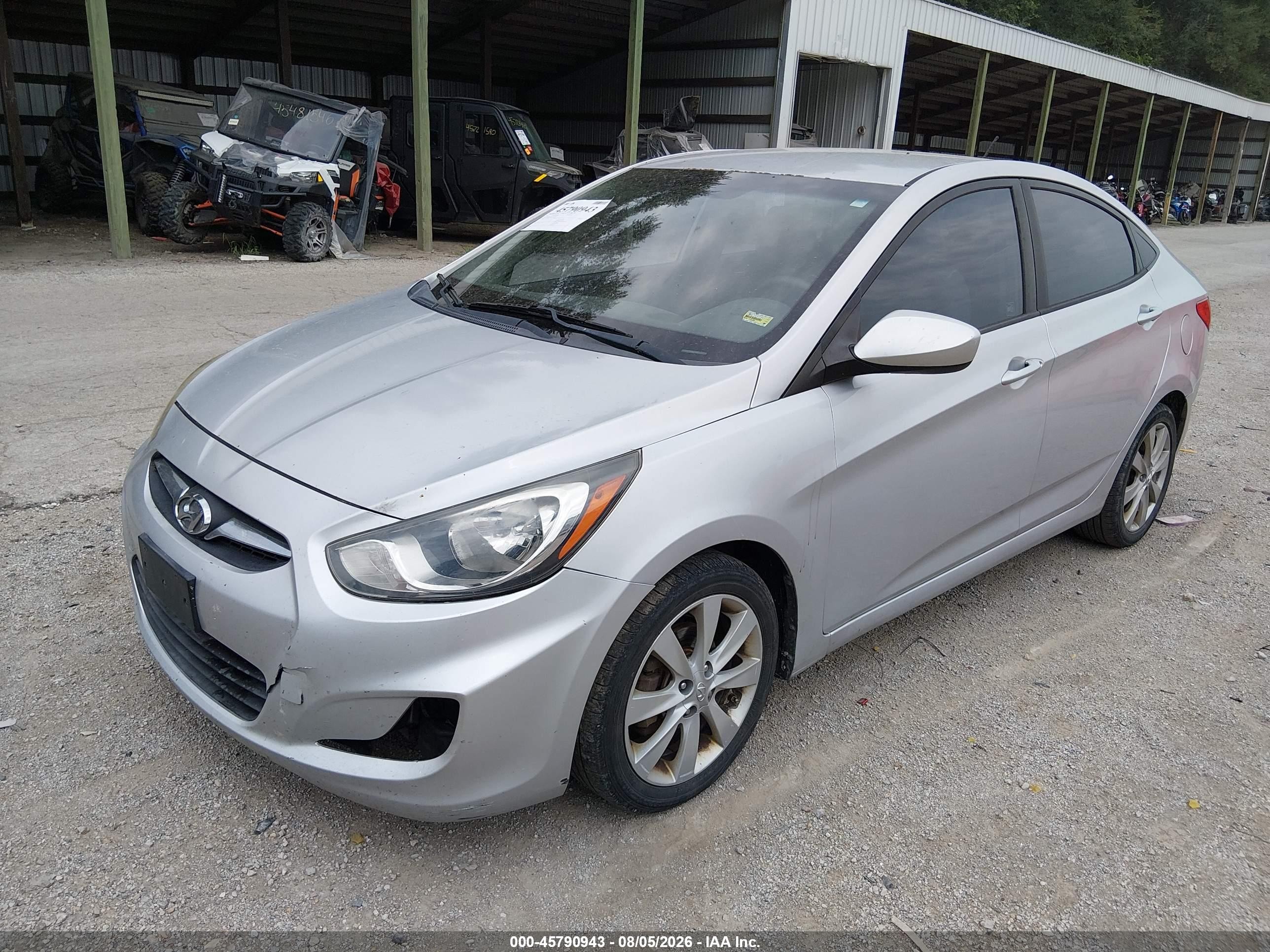 2012 Hyundai Accent Gls Silver vin: KMHCU4AE2CU078324