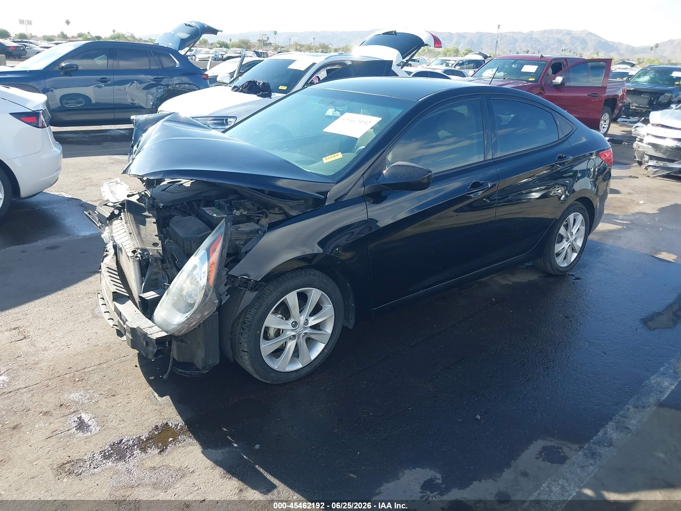 2012 Hyundai Accent Gls Black vin: KMHCU4AE2CU137016