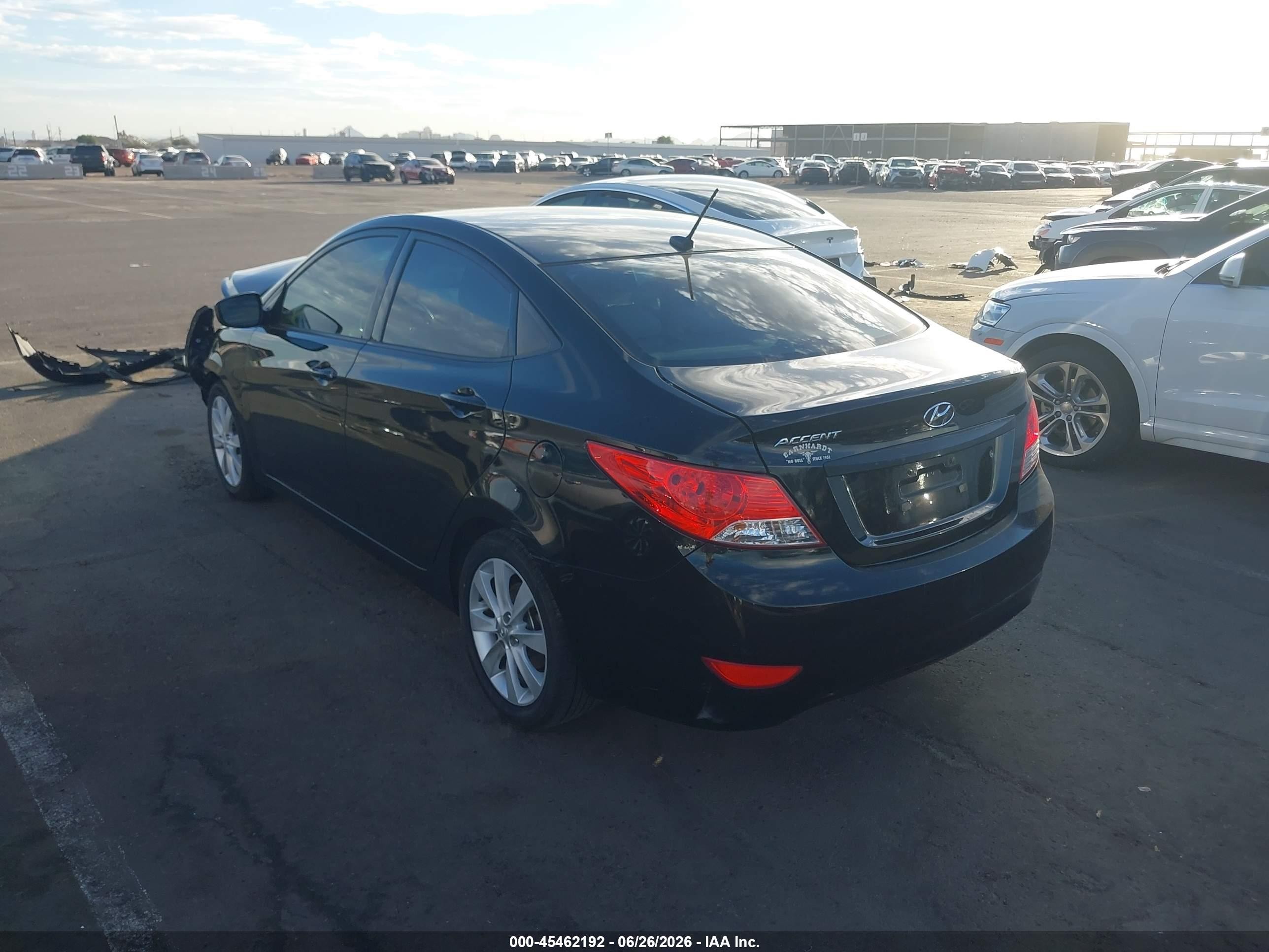 2012 Hyundai Accent Gls Black vin: KMHCU4AE2CU137016