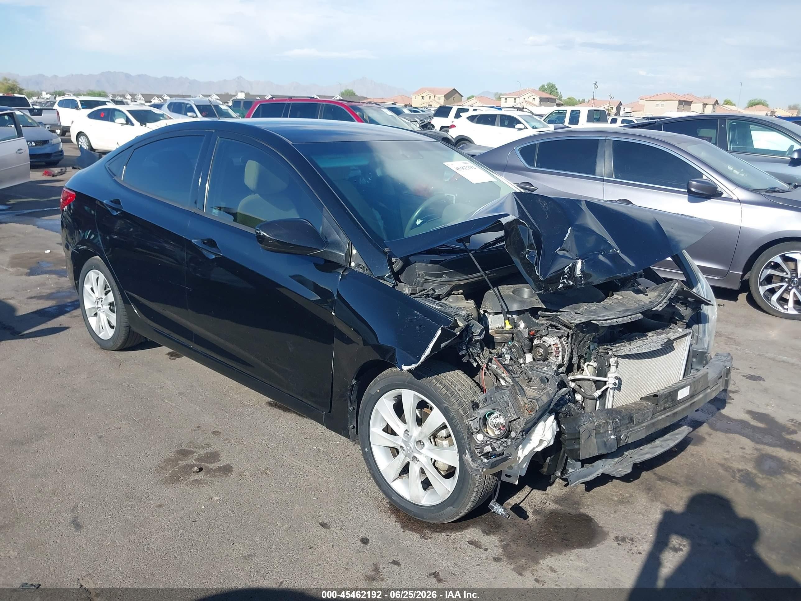 2012 Hyundai Accent Gls Black vin: KMHCU4AE2CU137016