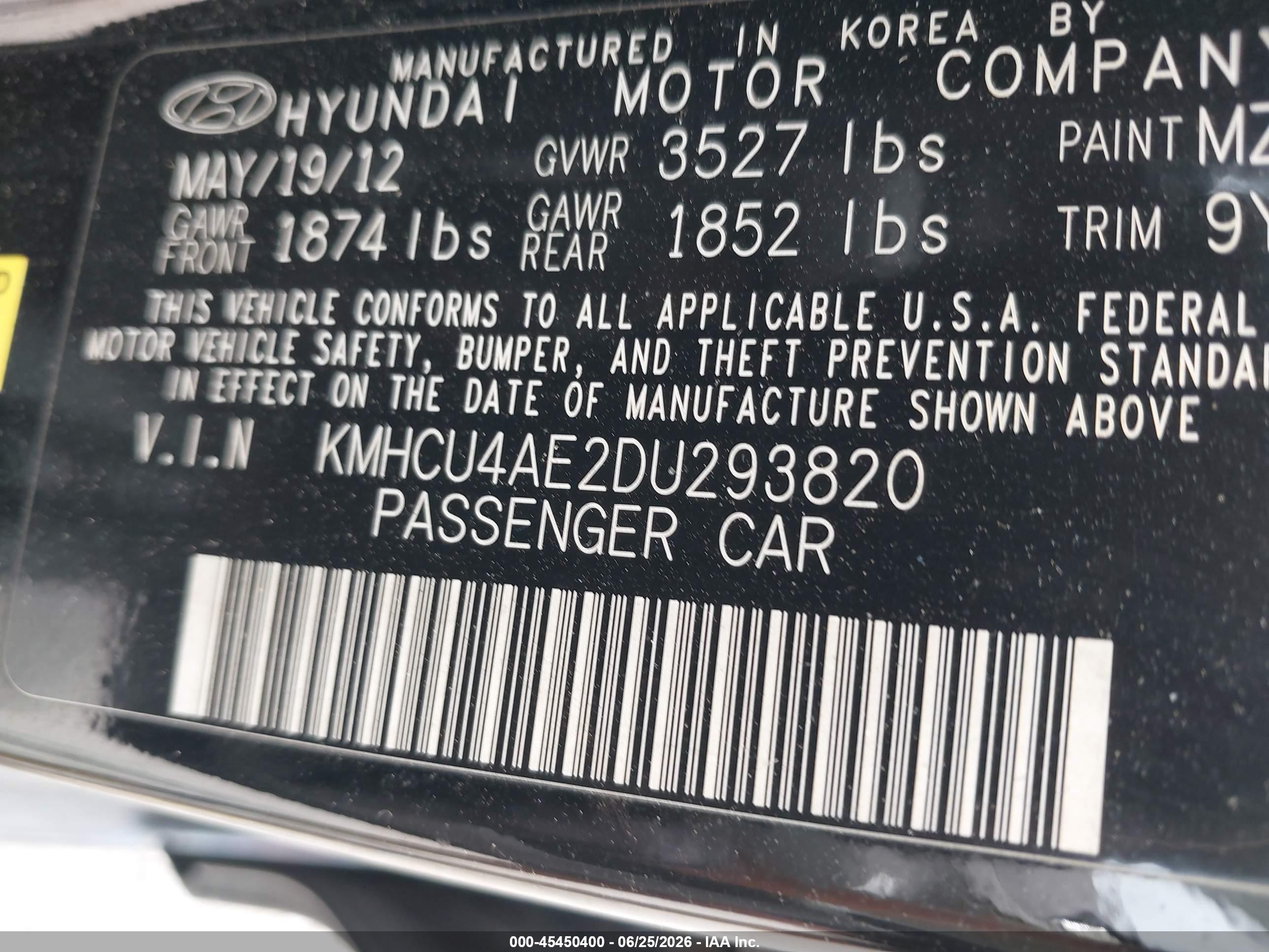 2013 Hyundai Accent Gls Black vin: KMHCU4AE2DU293820