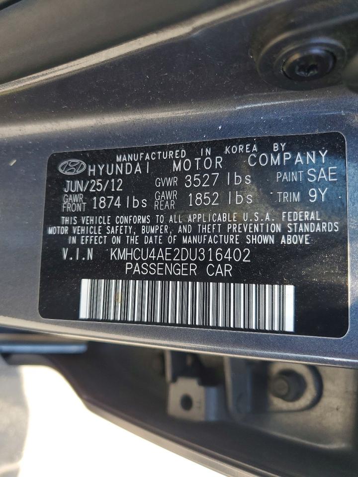 2013 Hyundai Accent Gls Gray vin: KMHCU4AE2DU316402