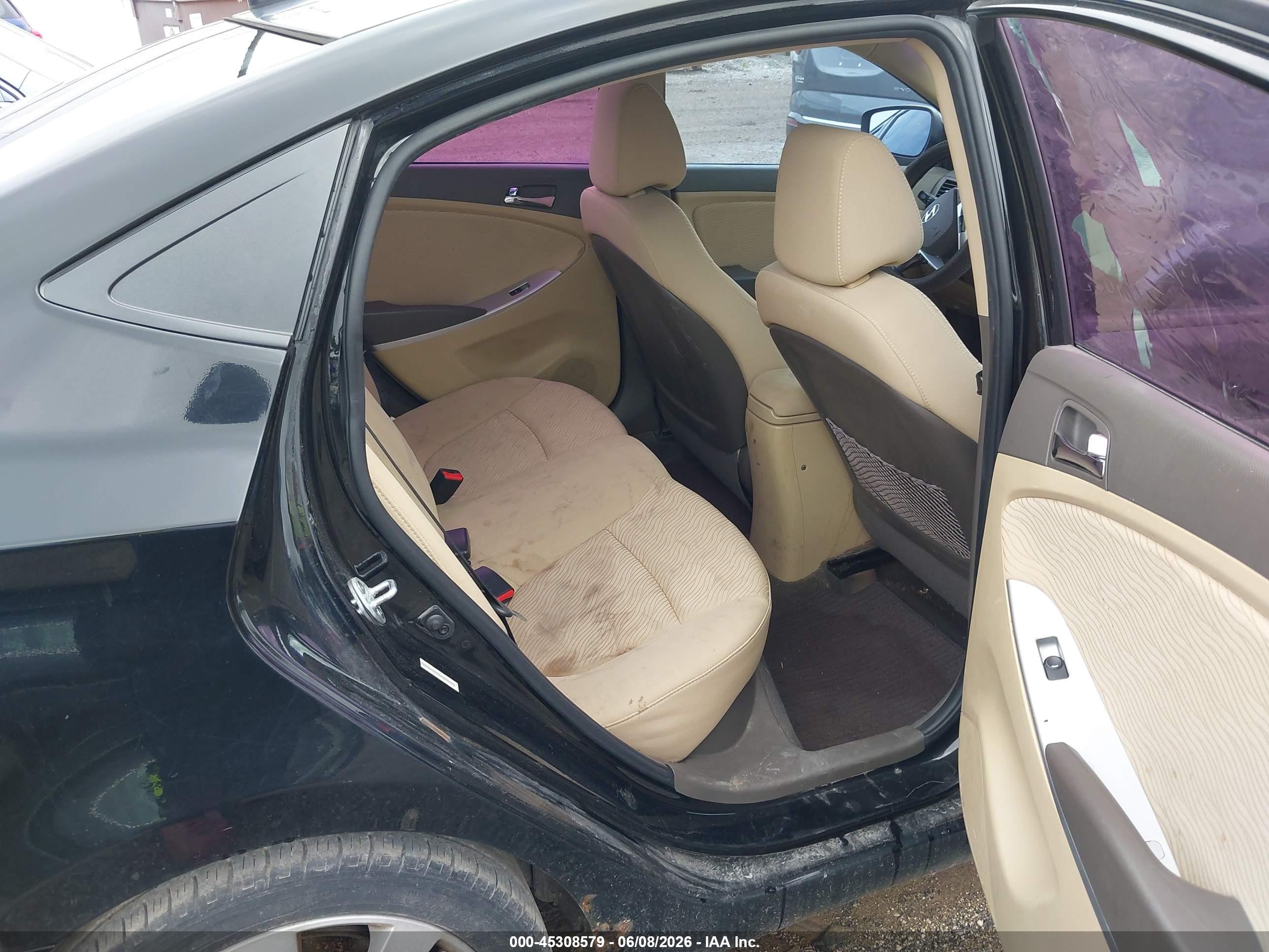 2013 Hyundai Accent Gls Black vin: KMHCU4AE2DU381444