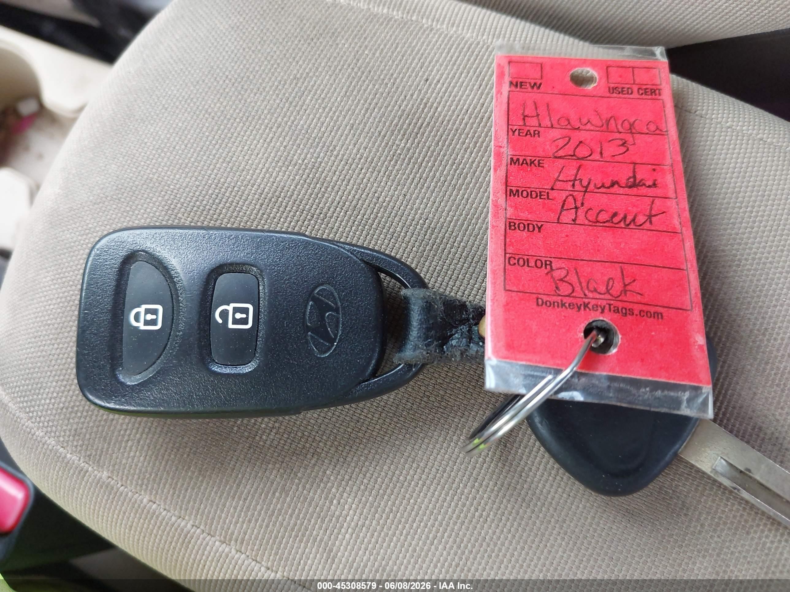 2013 Hyundai Accent Gls Black vin: KMHCU4AE2DU381444