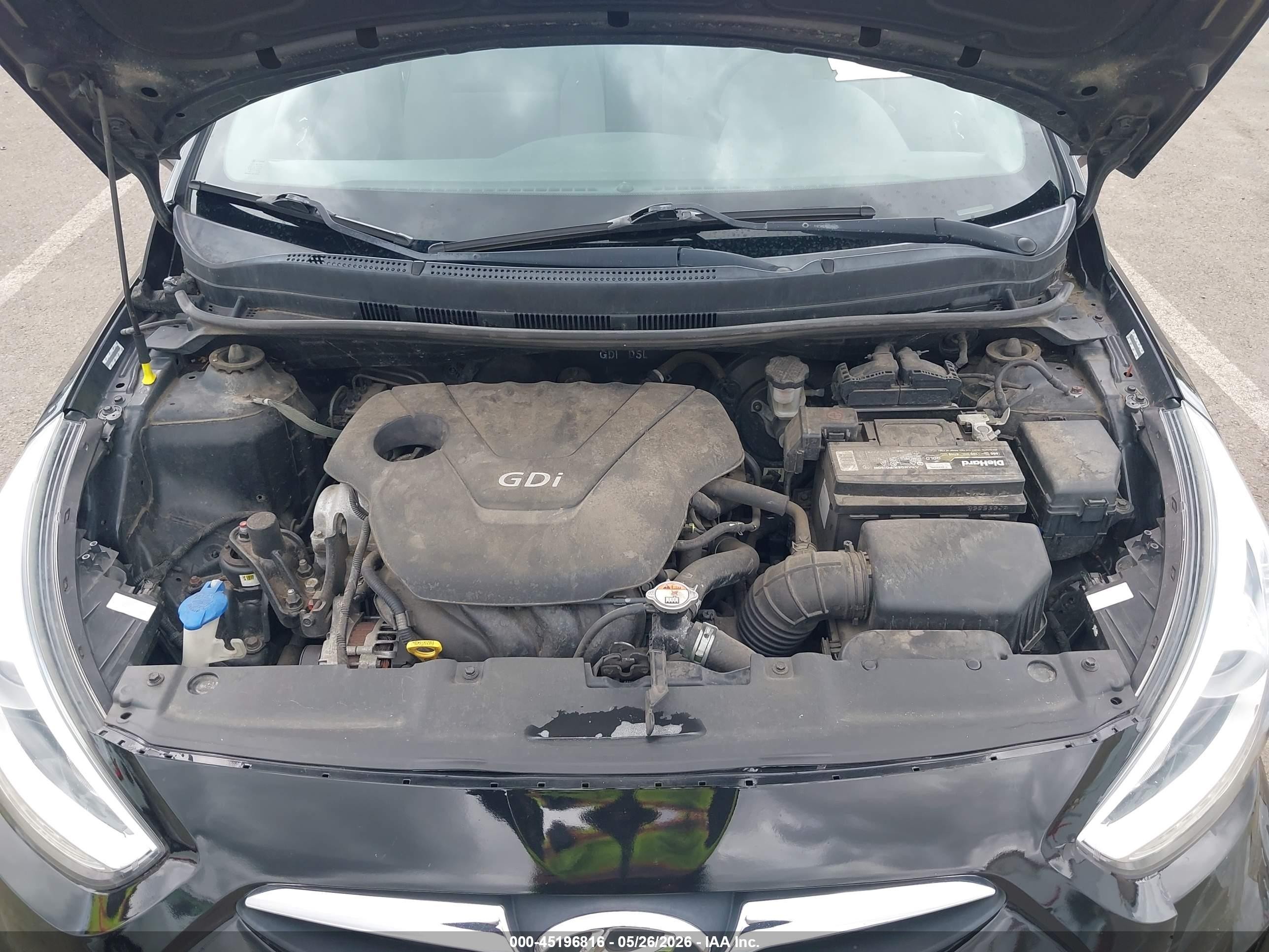 2014 Hyundai Accent Gls Black vin: KMHCU4AE2EU767475