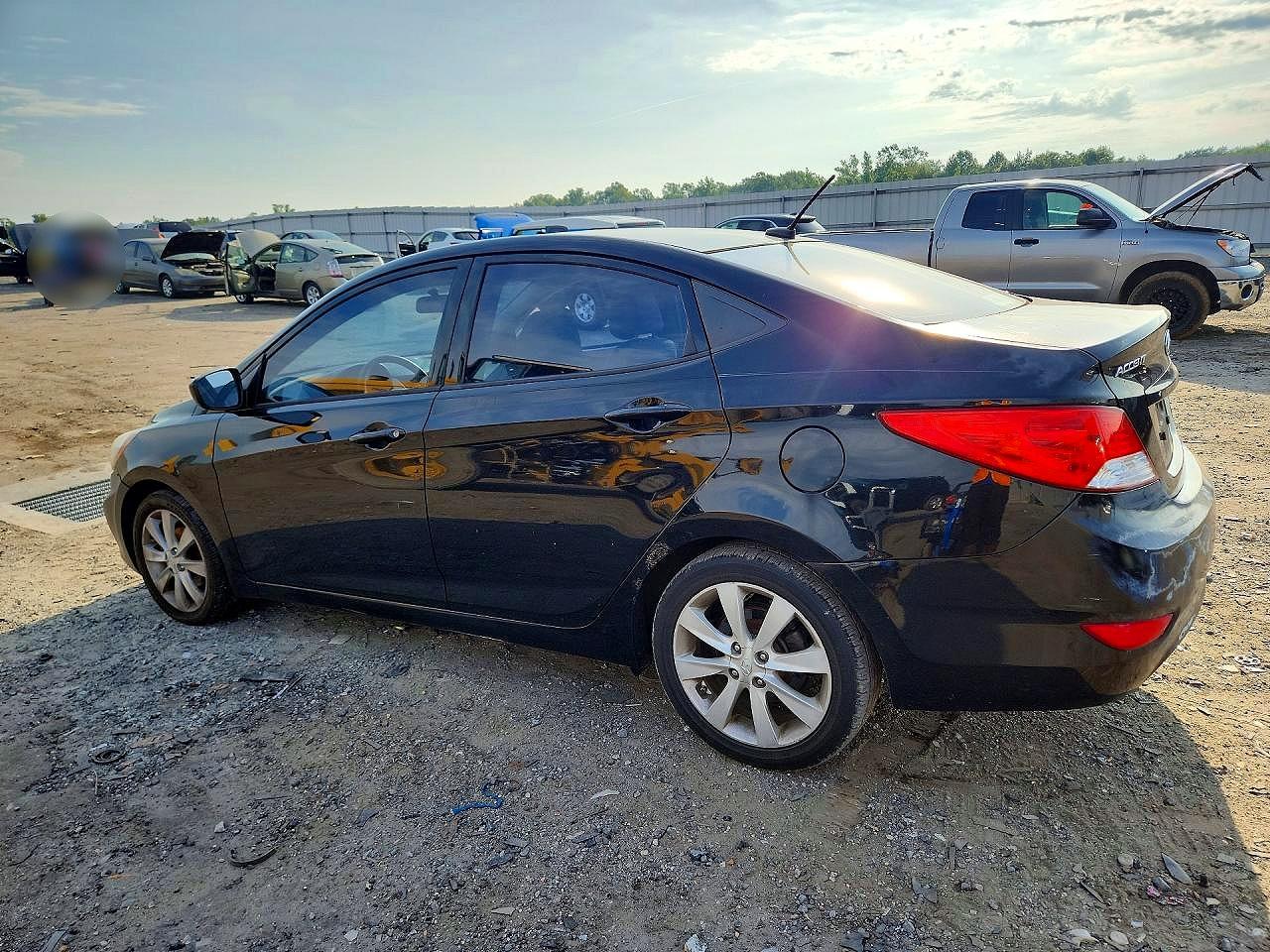 2012 Hyundai Accent Gls Black vin: KMHCU4AE3CU213133