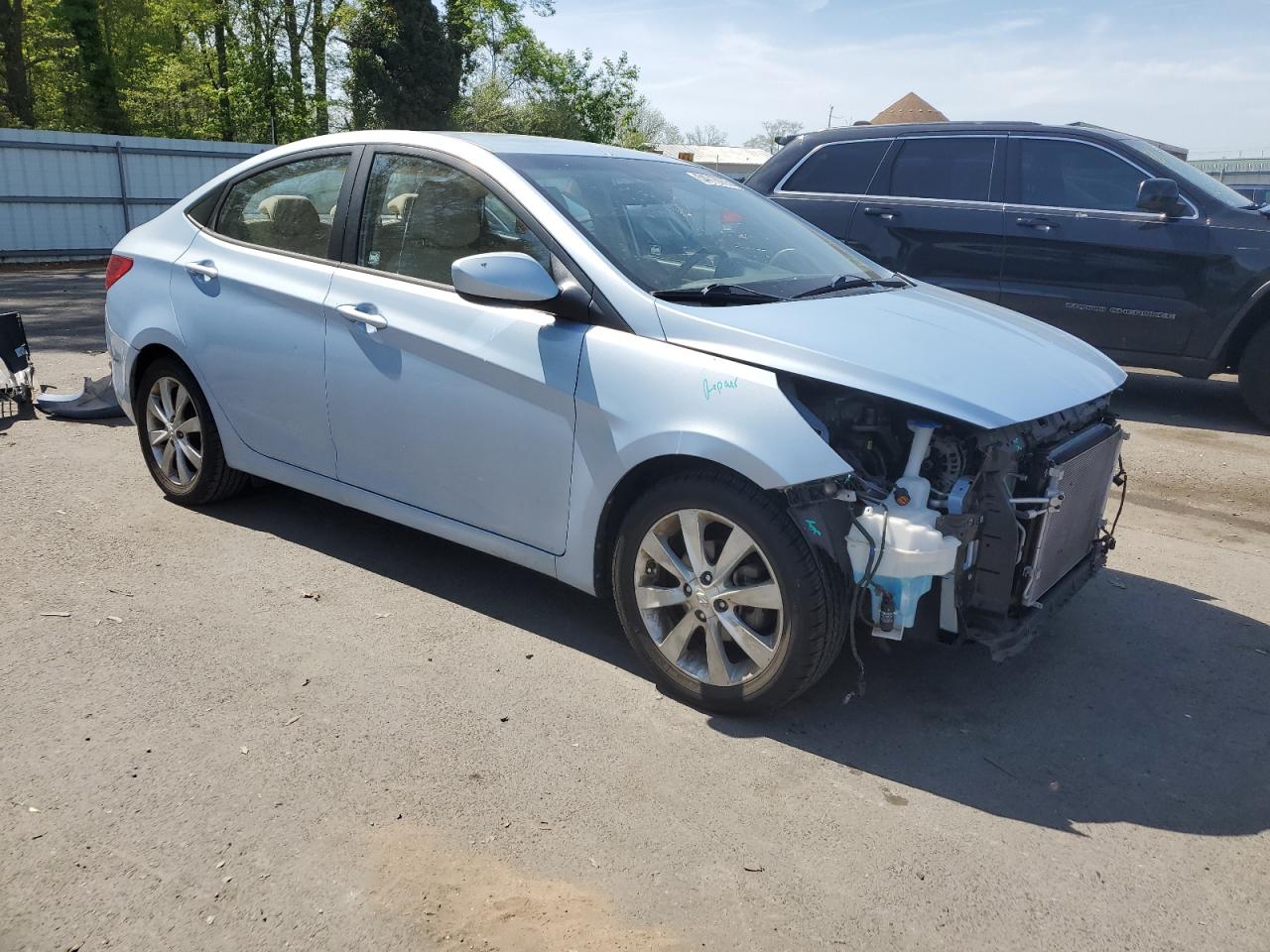 2014 Hyundai Accent Gls Blue vin: KMHCU4AE3EU699770